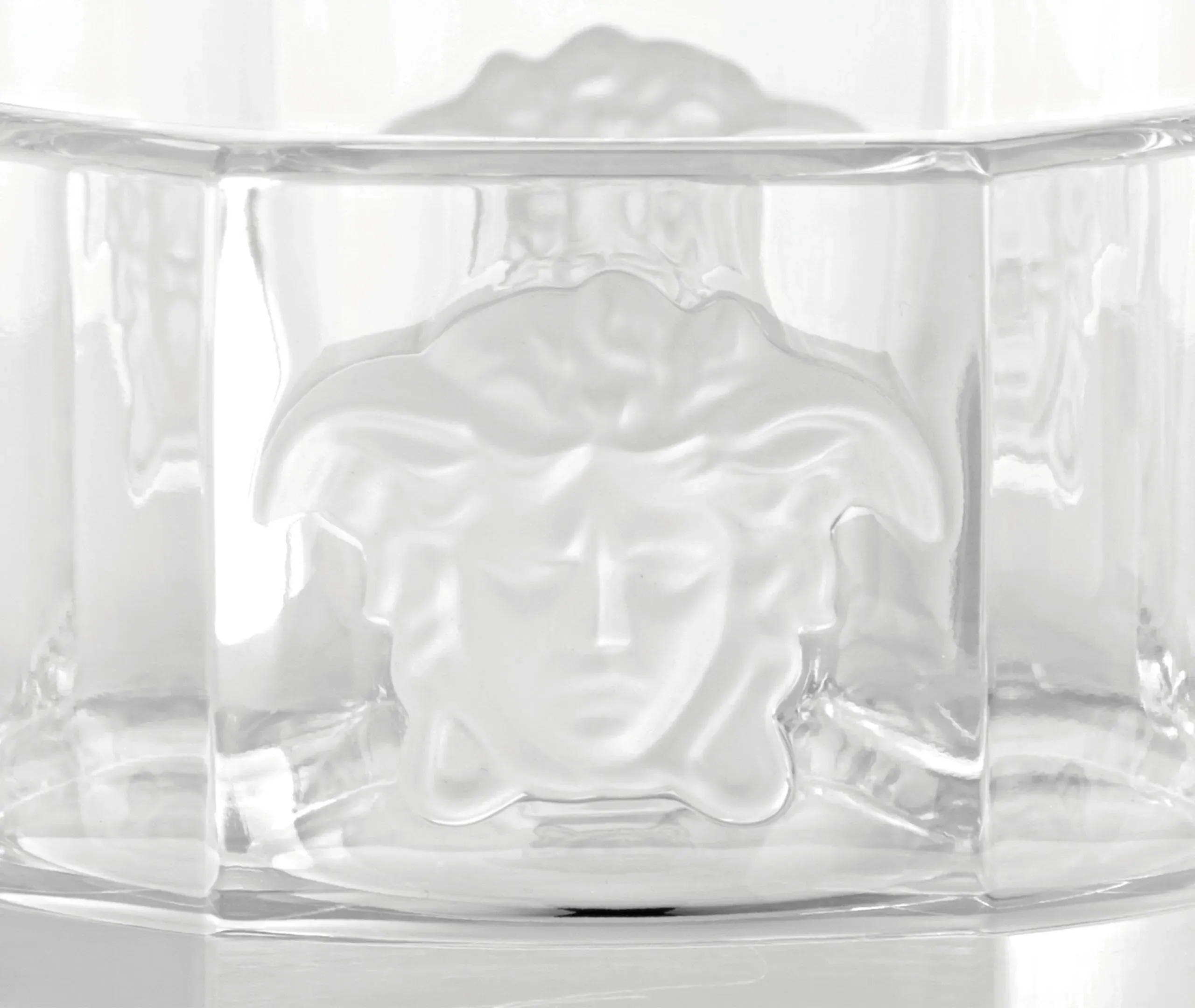 Bottle Coaster with Medusa Design - Clear, Glass