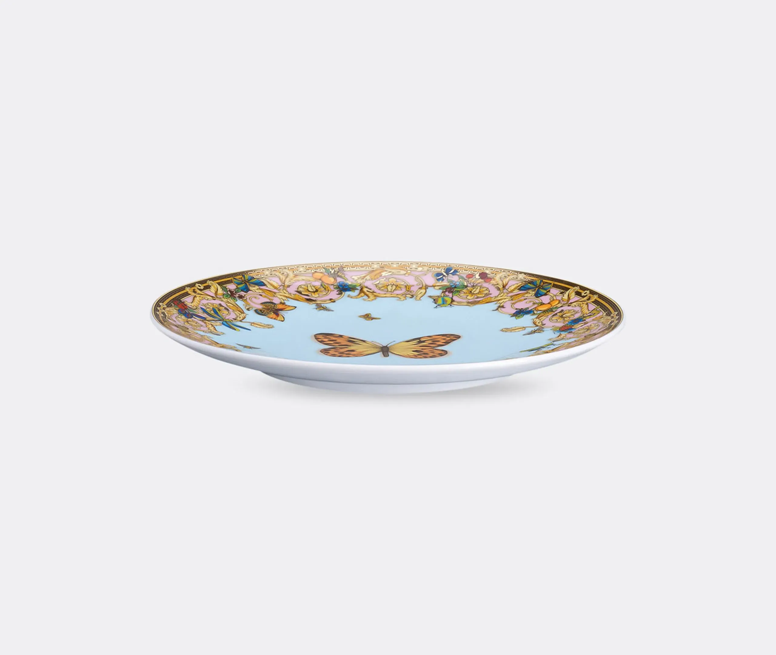 Bread Plate Butterfly Design - Multicolor, Porcelain