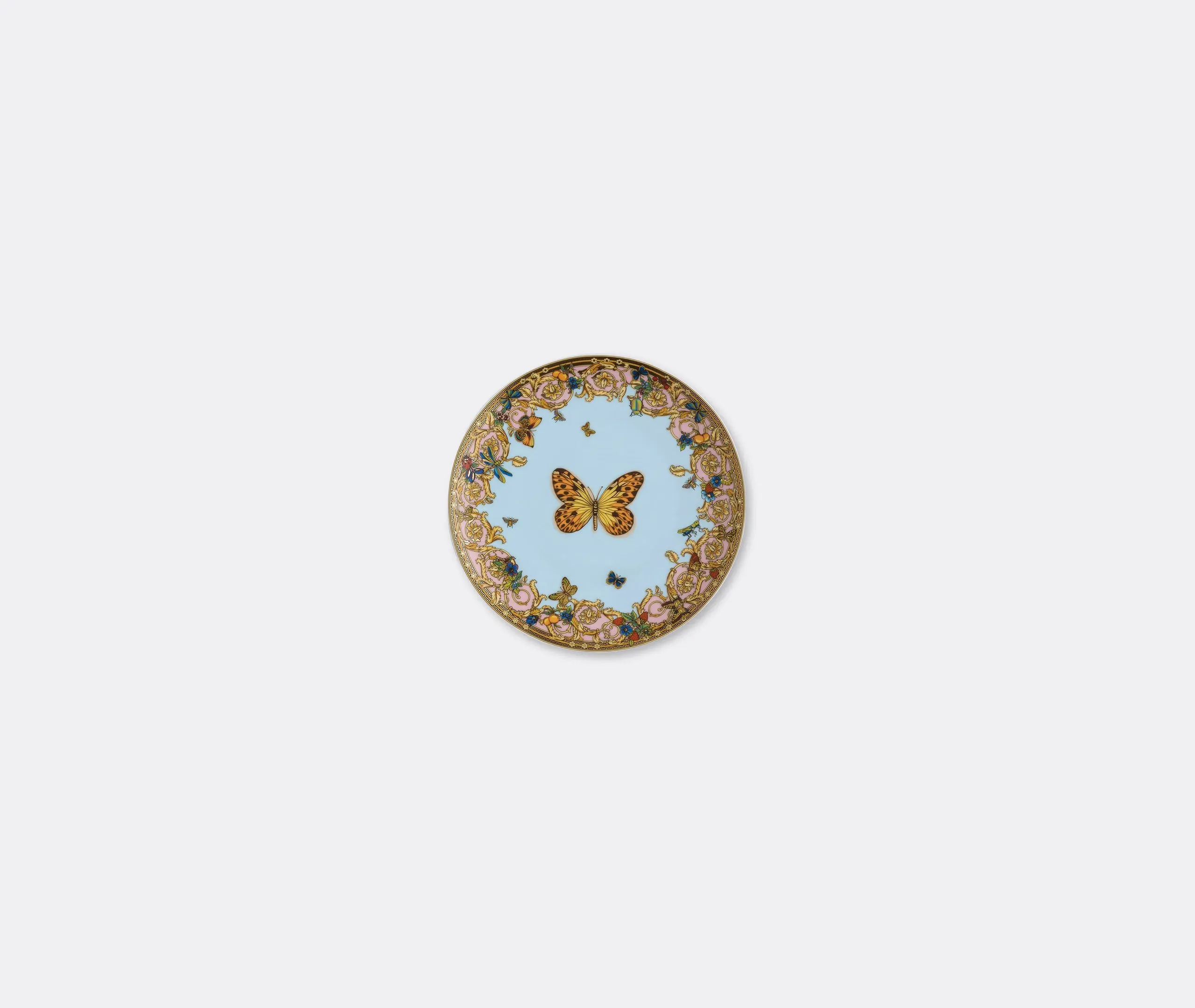 Bread Plate Butterfly Design - Multicolor, Porcelain