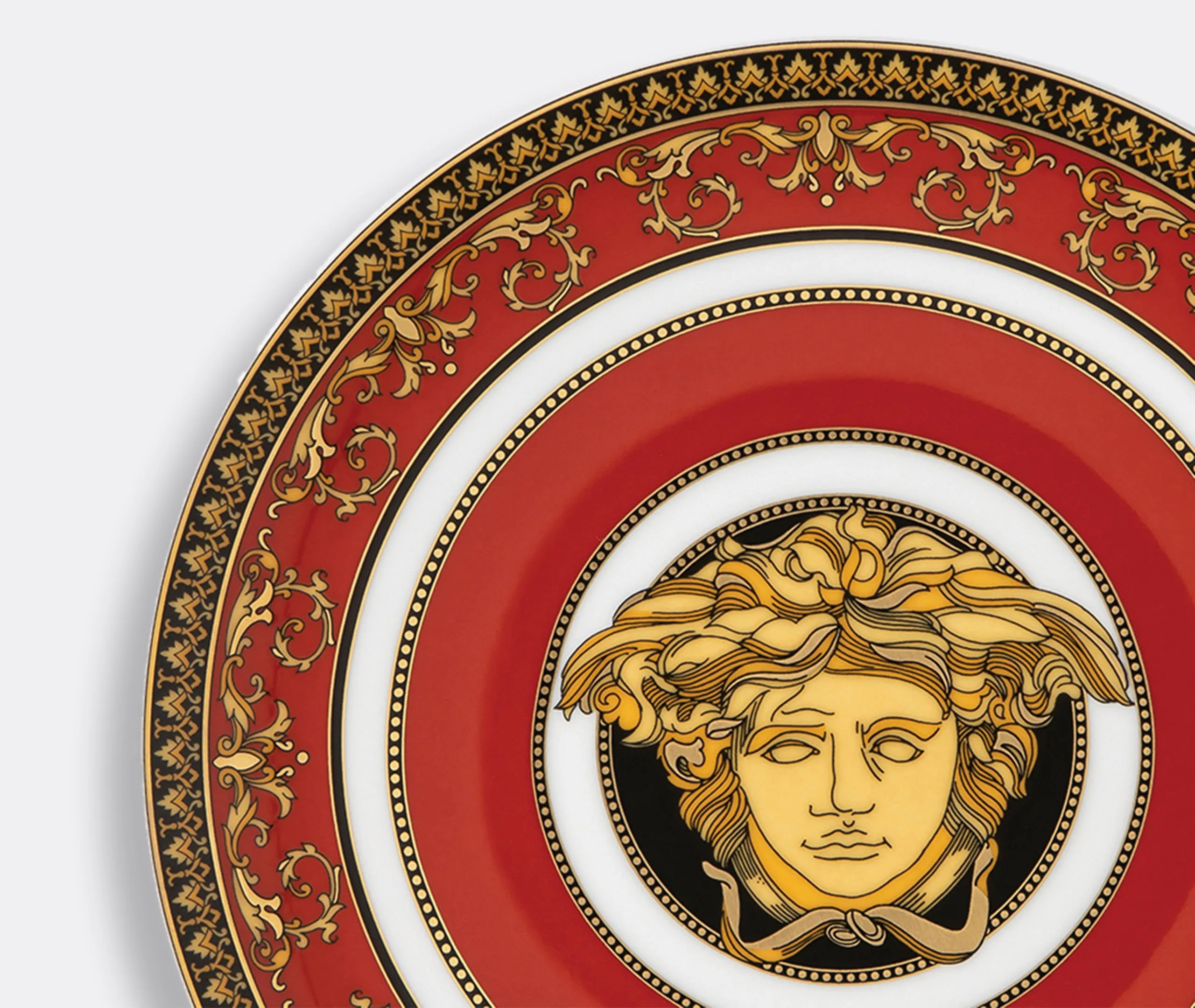 Bread Plate with Medusa Design - Red, Porcelain