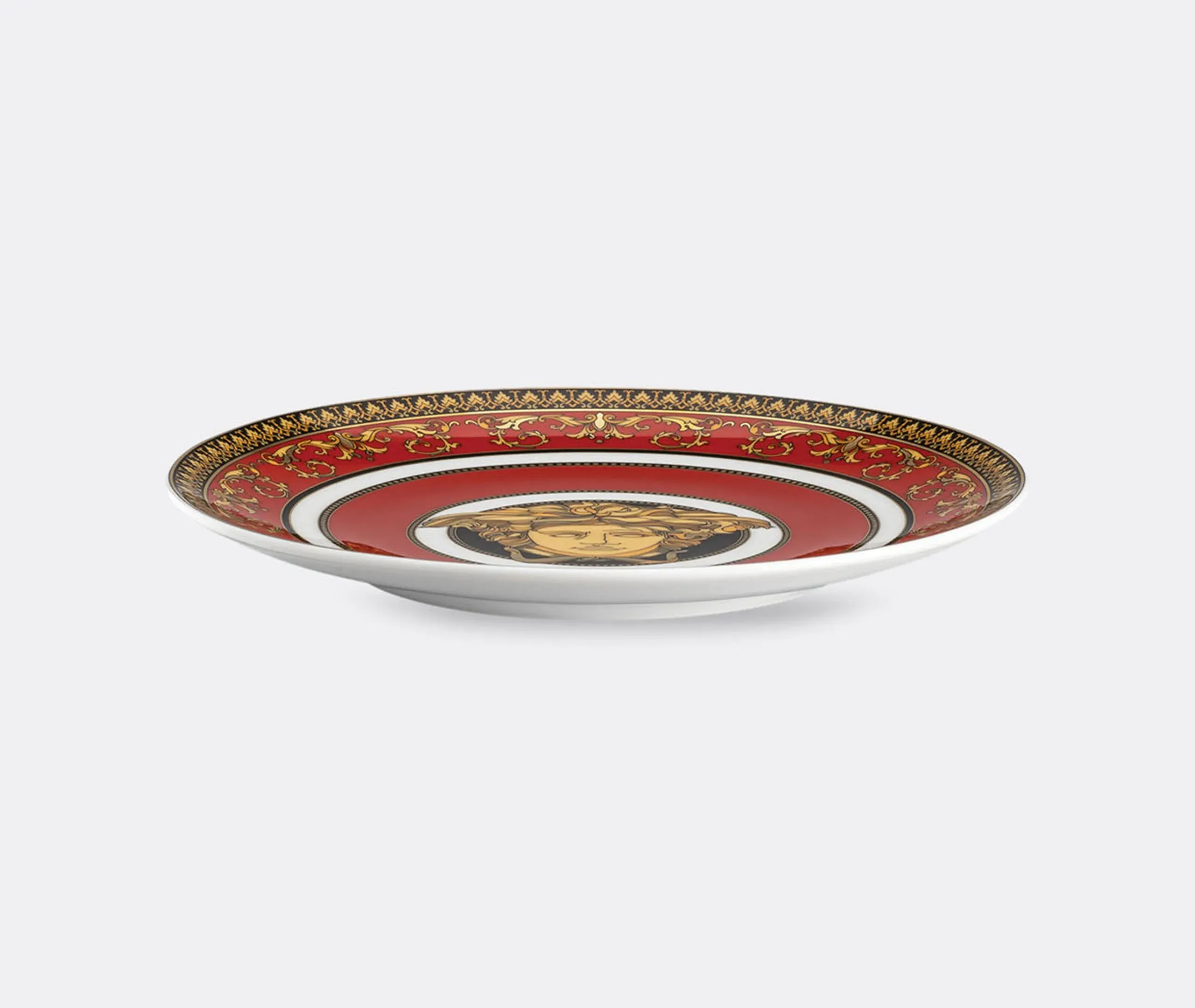 Bread Plate with Medusa Design - Red, Porcelain