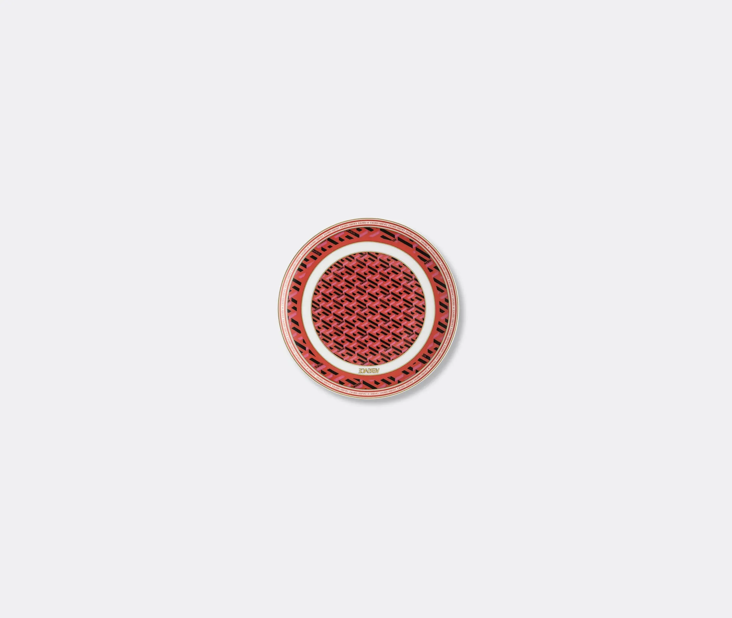 Bread Plate with Relief Pattern - Red, Porcelain image