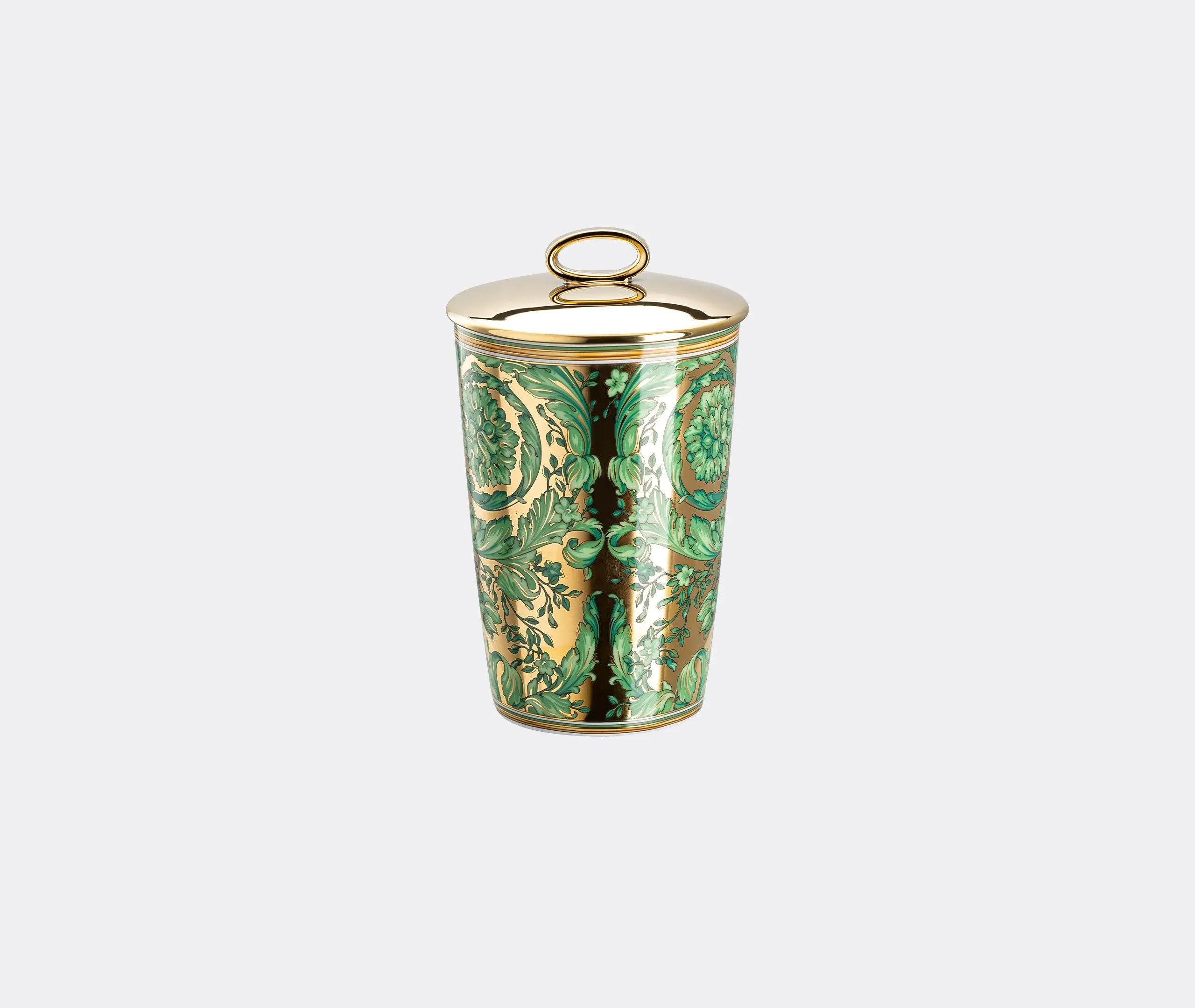 Candle with Lid - Green, Porcelain