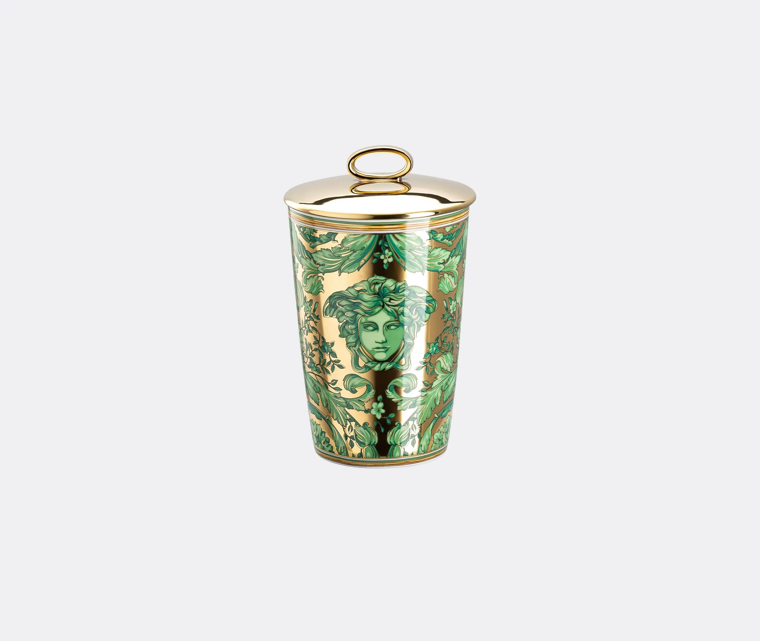 Candle with Lid - Green, Porcelain