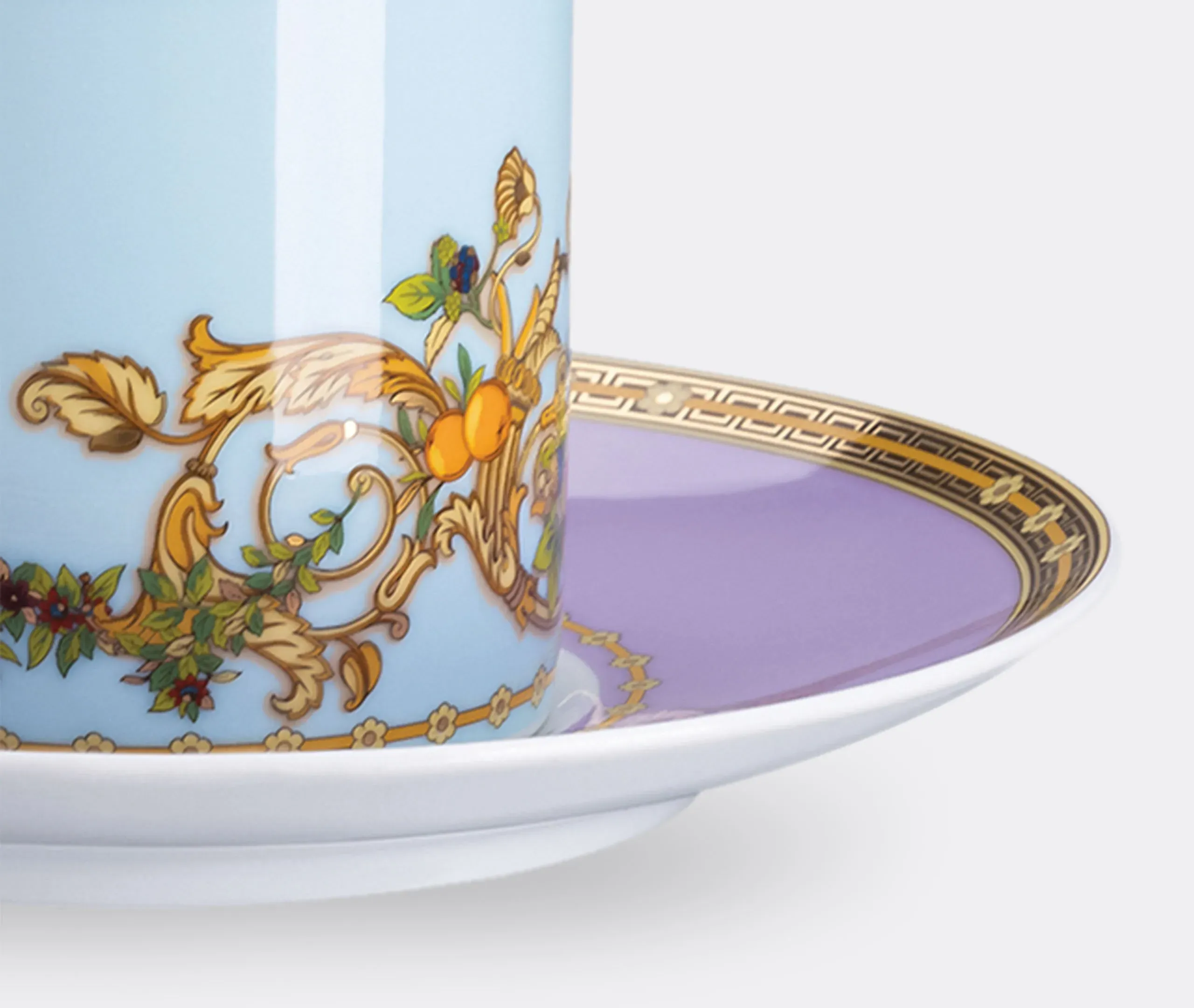 Coffee Cup & Saucer Set - Multicolor, Porcelain