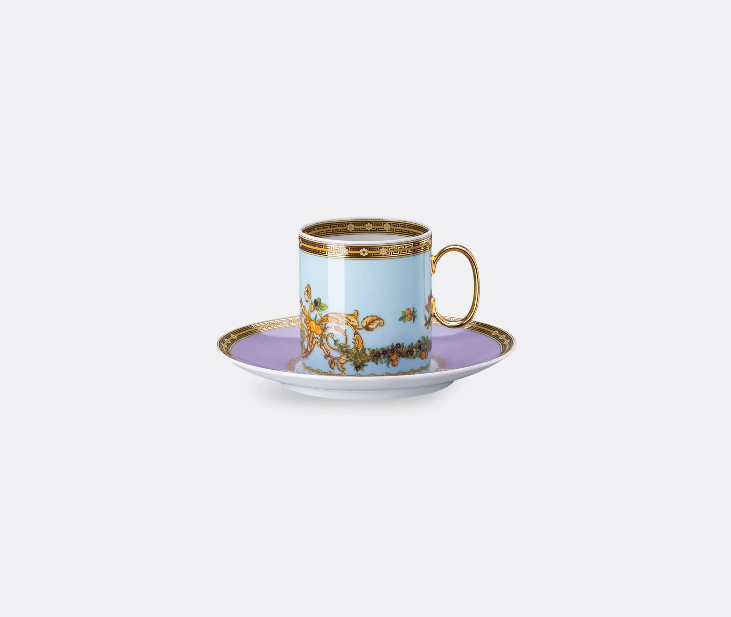 Coffee Cup & Saucer Set - Multicolor, Porcelain