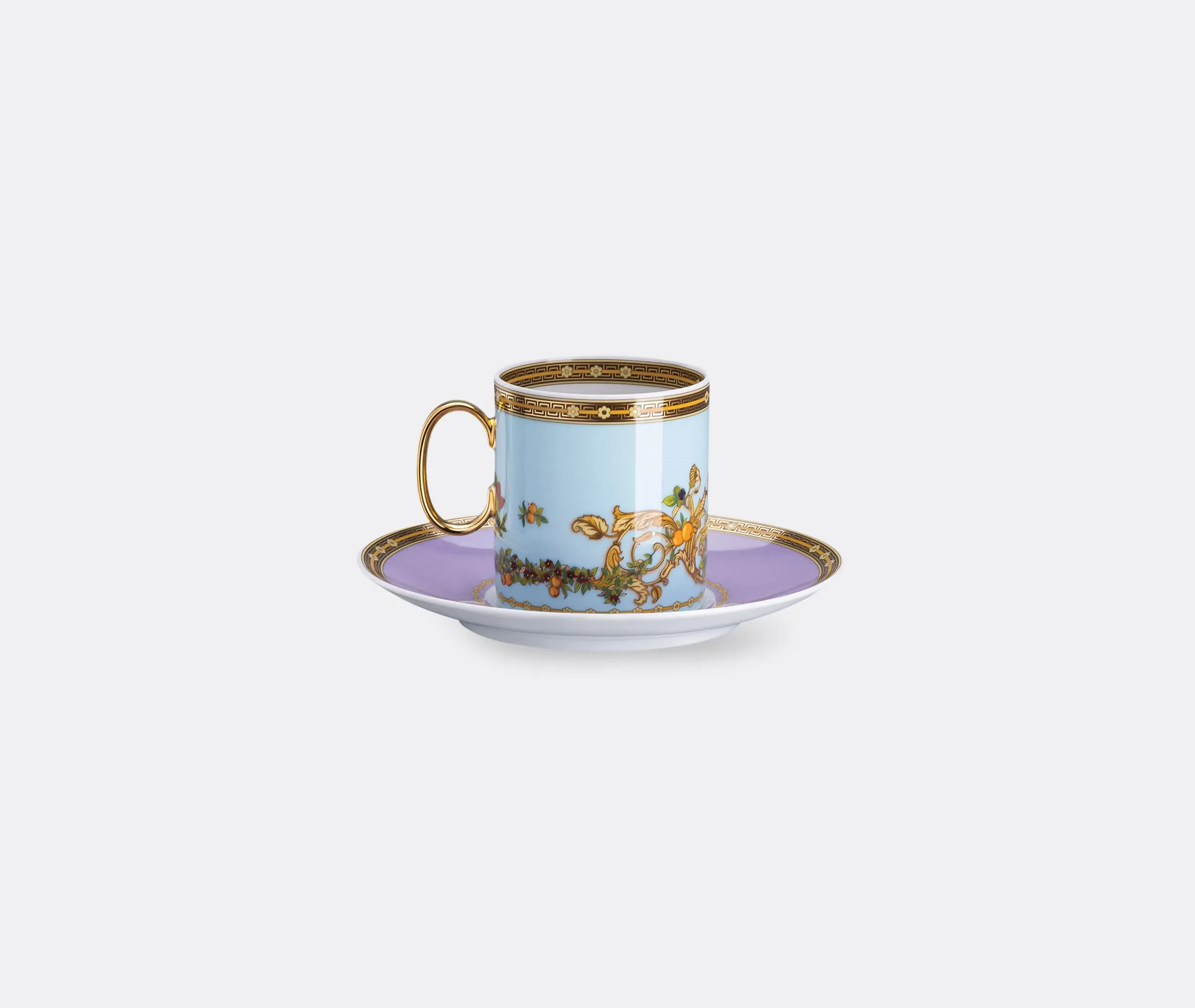 Coffee Cup & Saucer Set - Multicolor, Porcelain