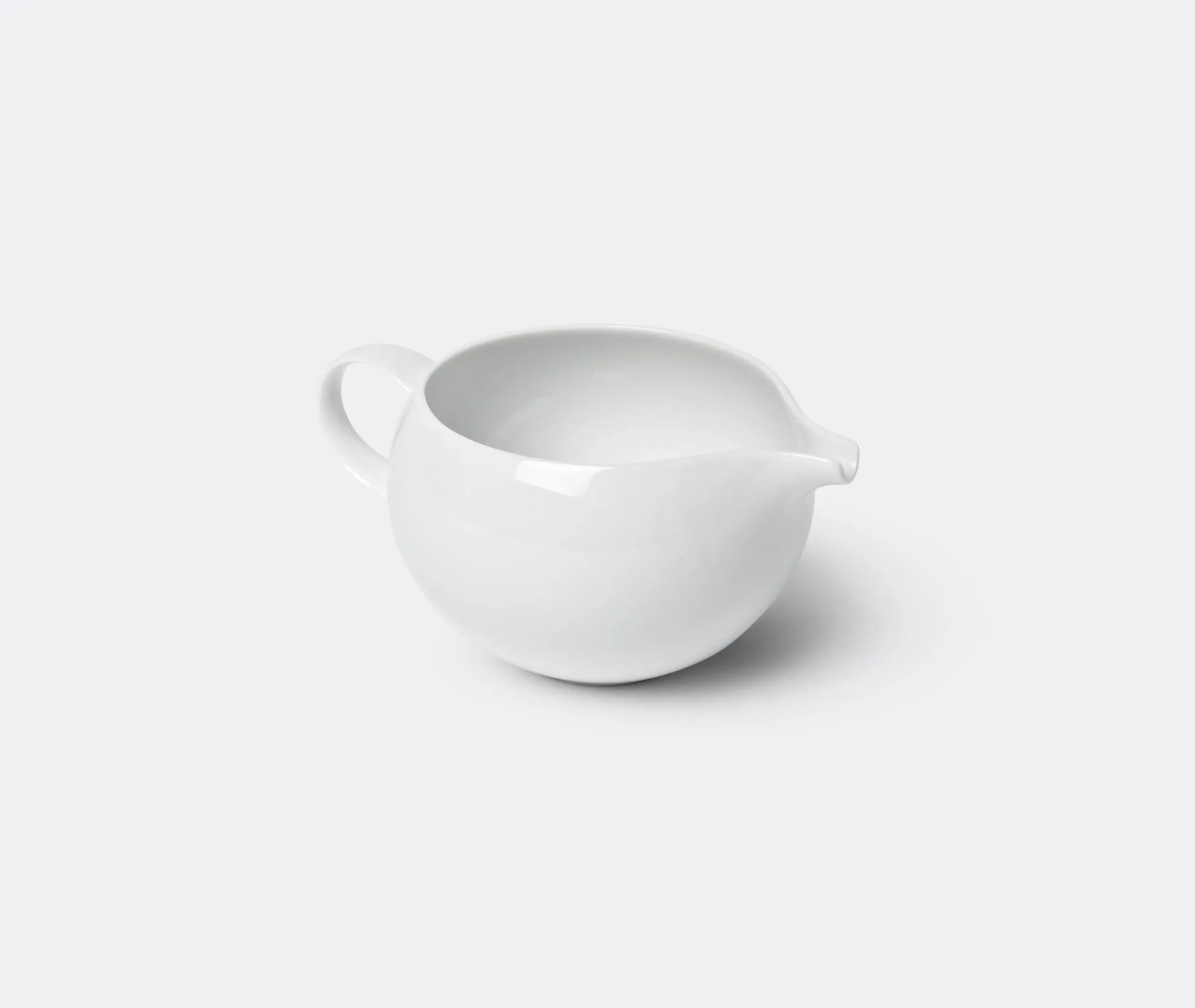 Creamer with Curved Design - White, Porcelain
