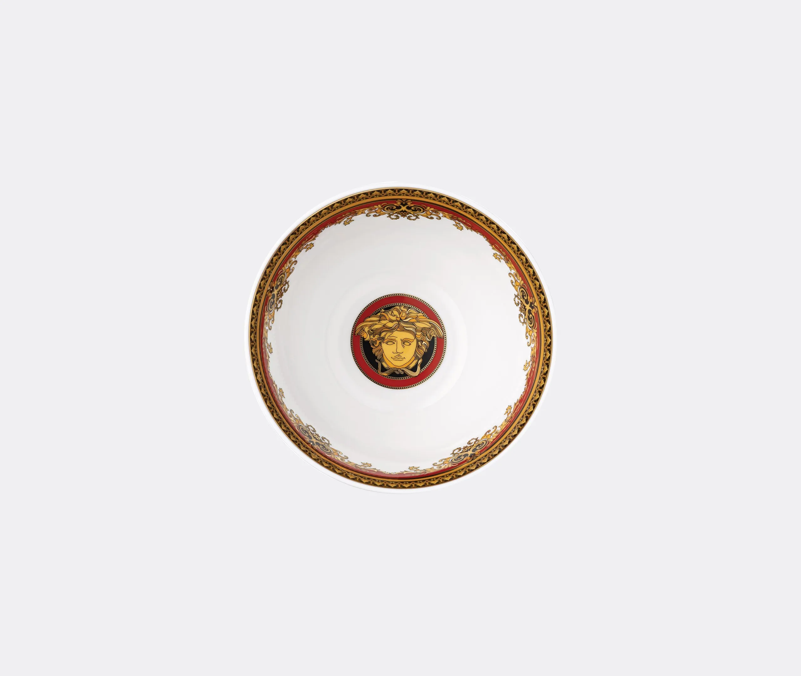 Decorative Bowl with Baroque Detail - Red, Porcelain