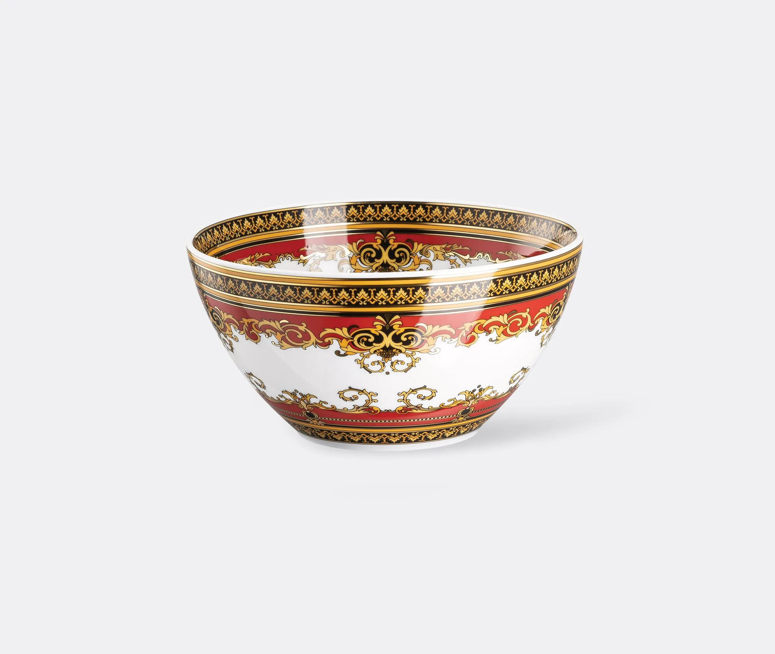 Decorative Bowl with Baroque Detail - Red, Porcelain image