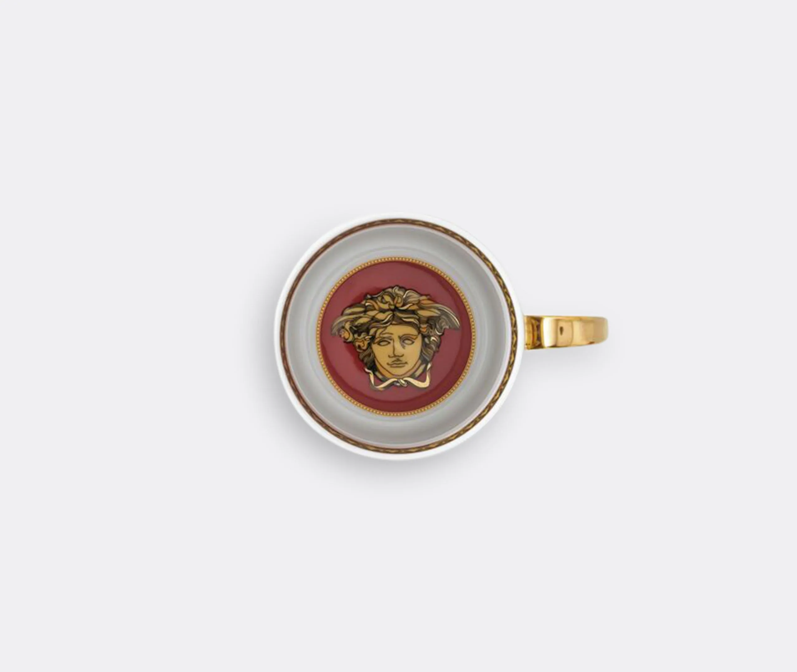 Decorative Mug with Gold Accent - Red, Porcelain