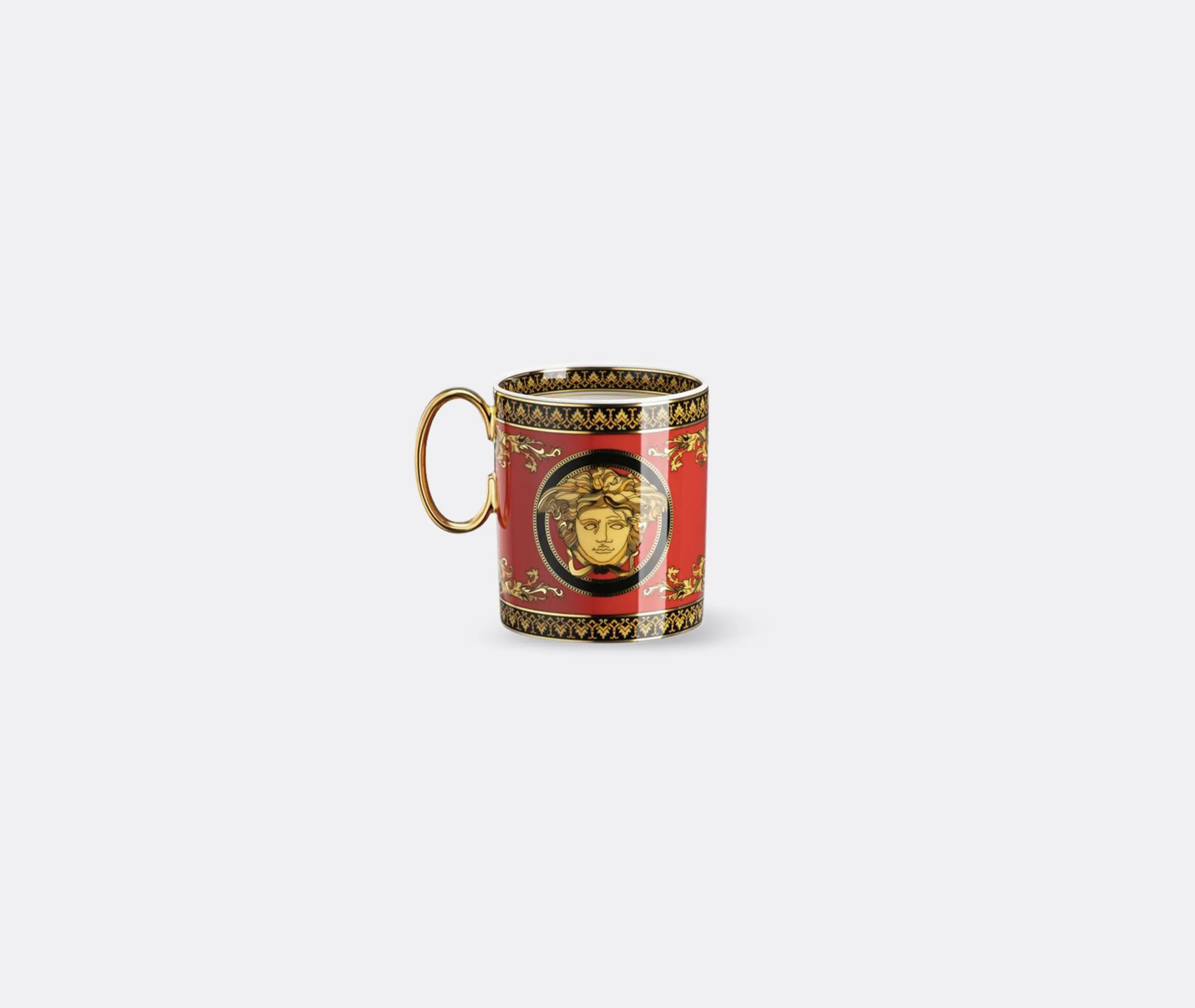 Decorative Mug with Gold Accent - Red, Porcelain