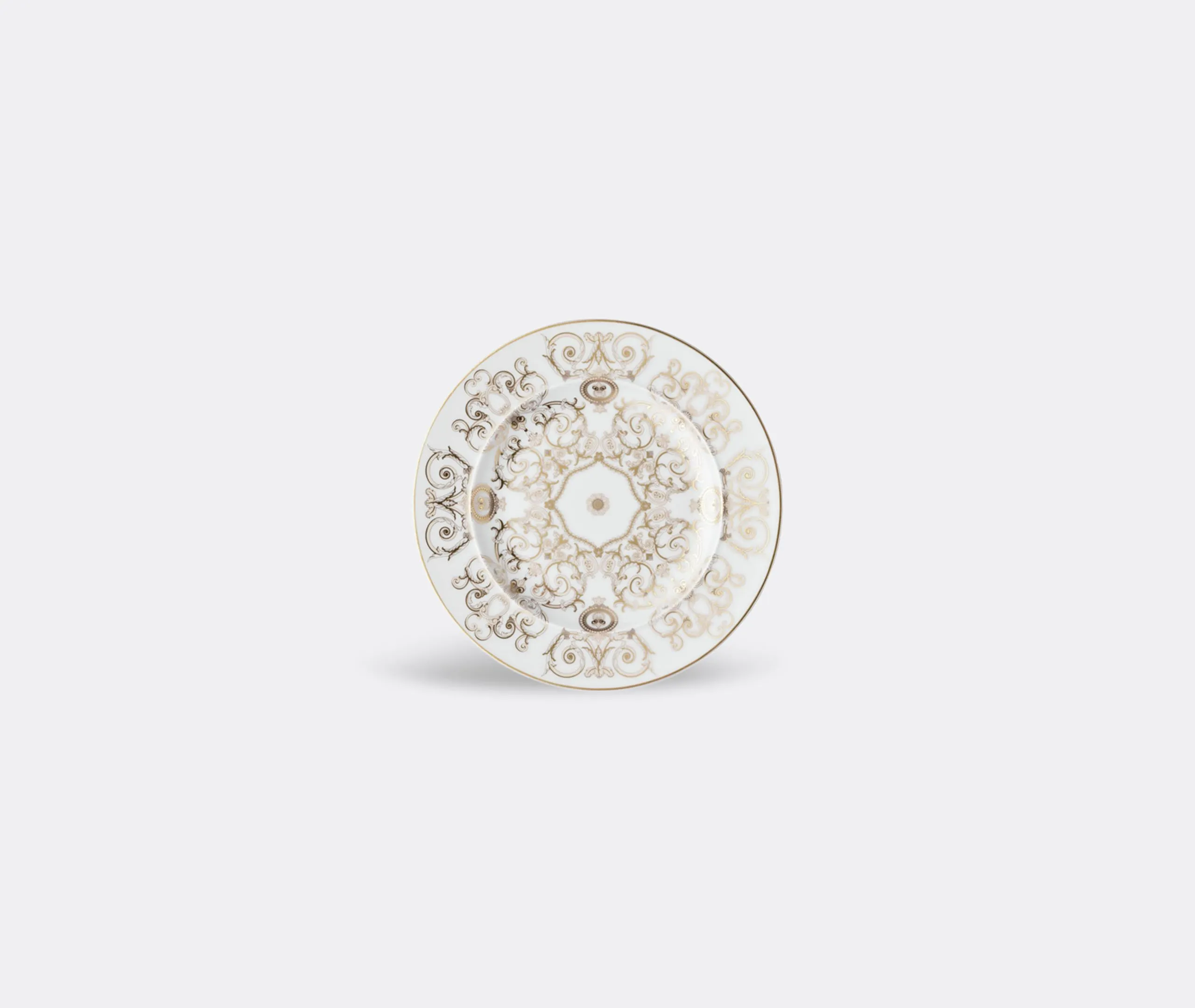 Decorative Plate with Baroque Design - White, Porcelain image