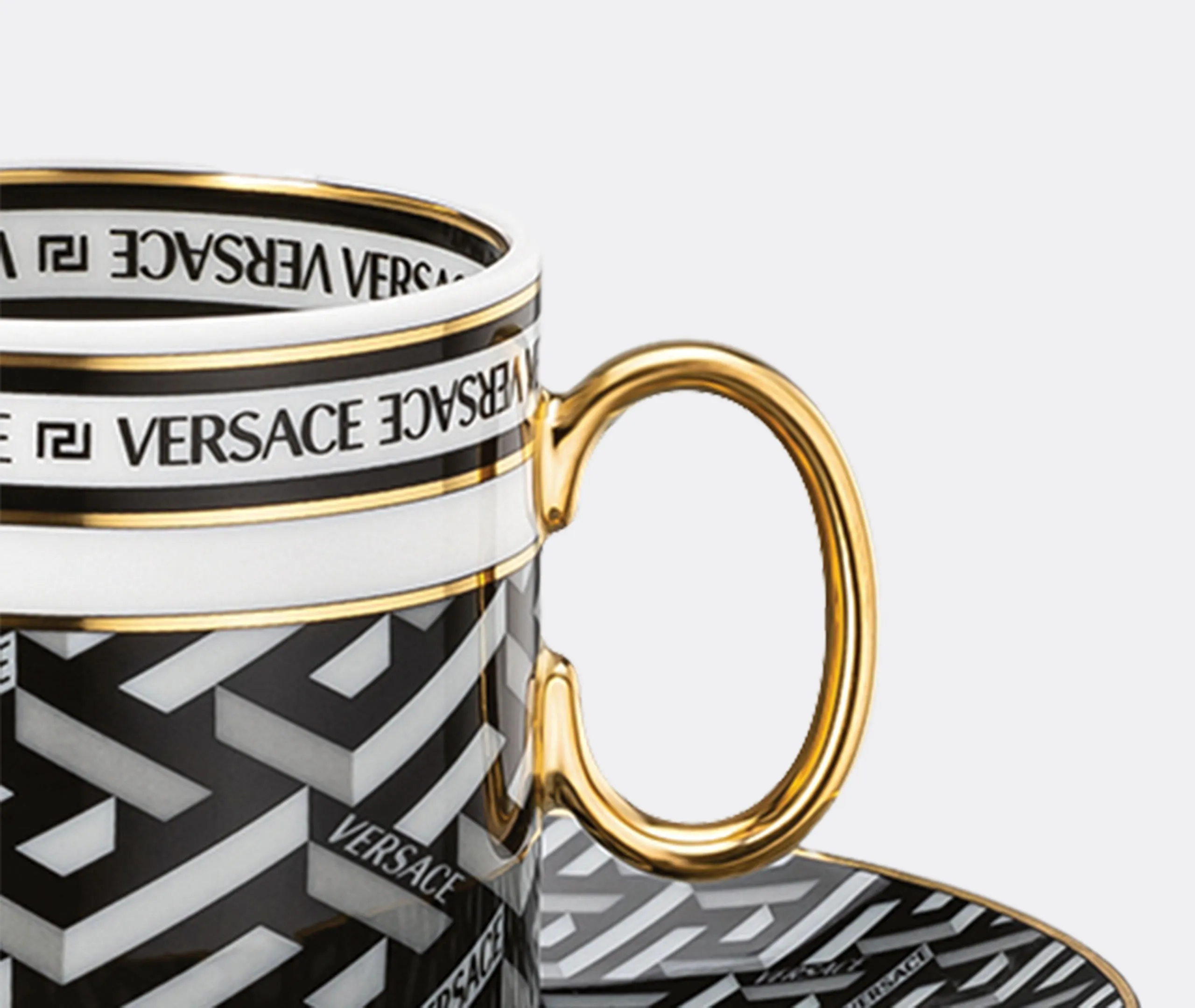 Espresso Cup and Saucer Set - Black, Porcelain