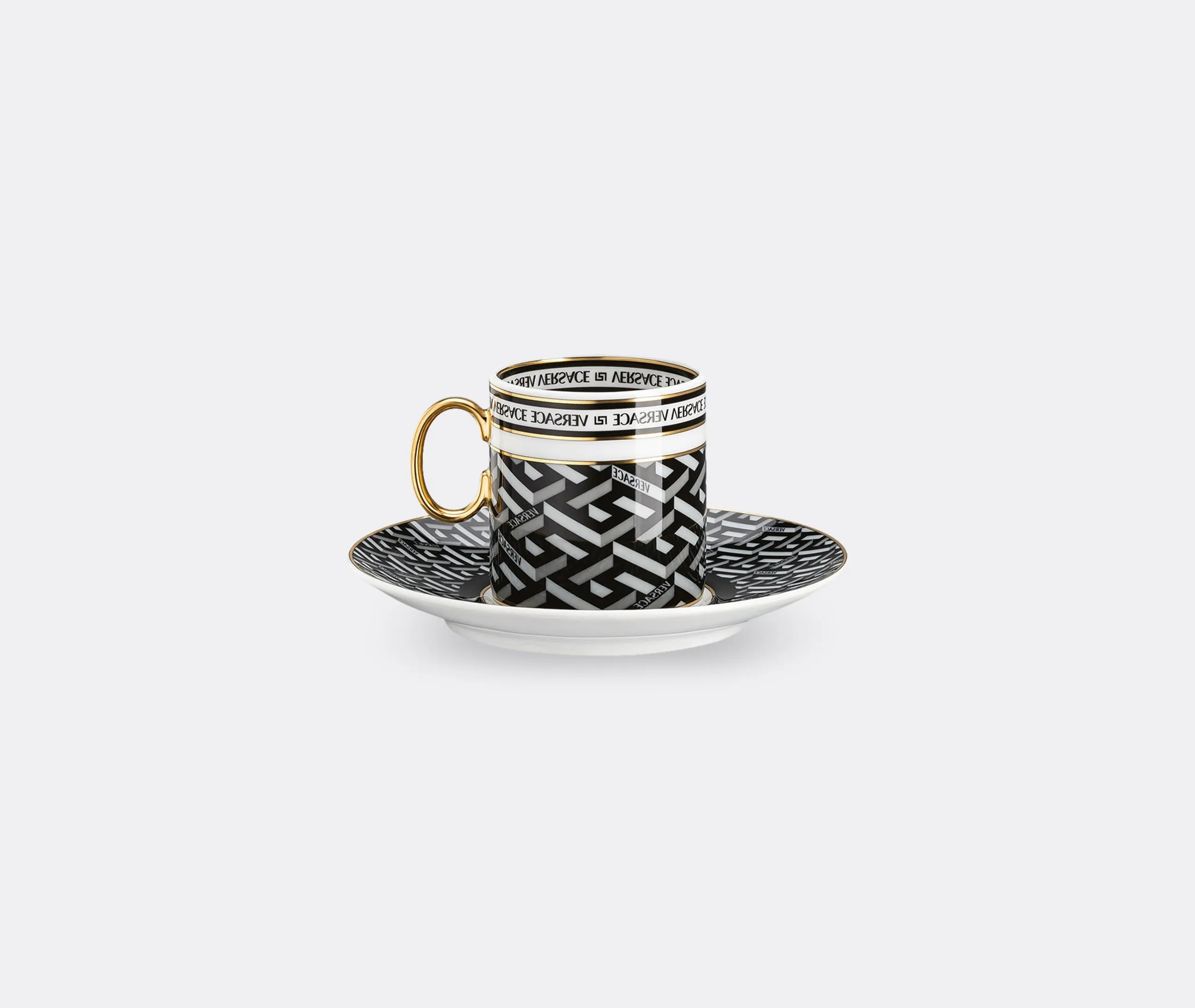 Espresso Cup and Saucer Set - Black, Porcelain