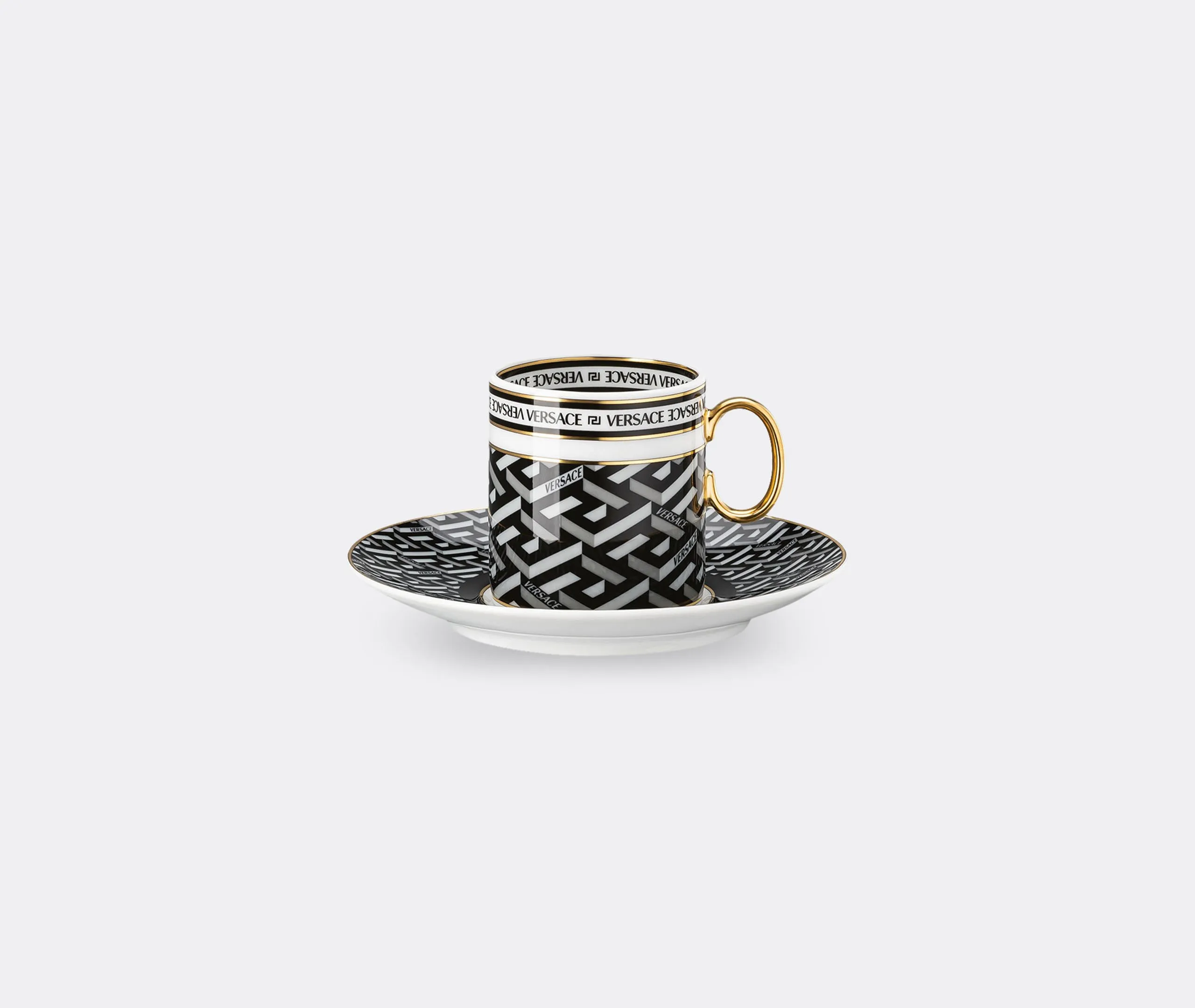 Espresso Cup and Saucer Set - Black, Porcelain