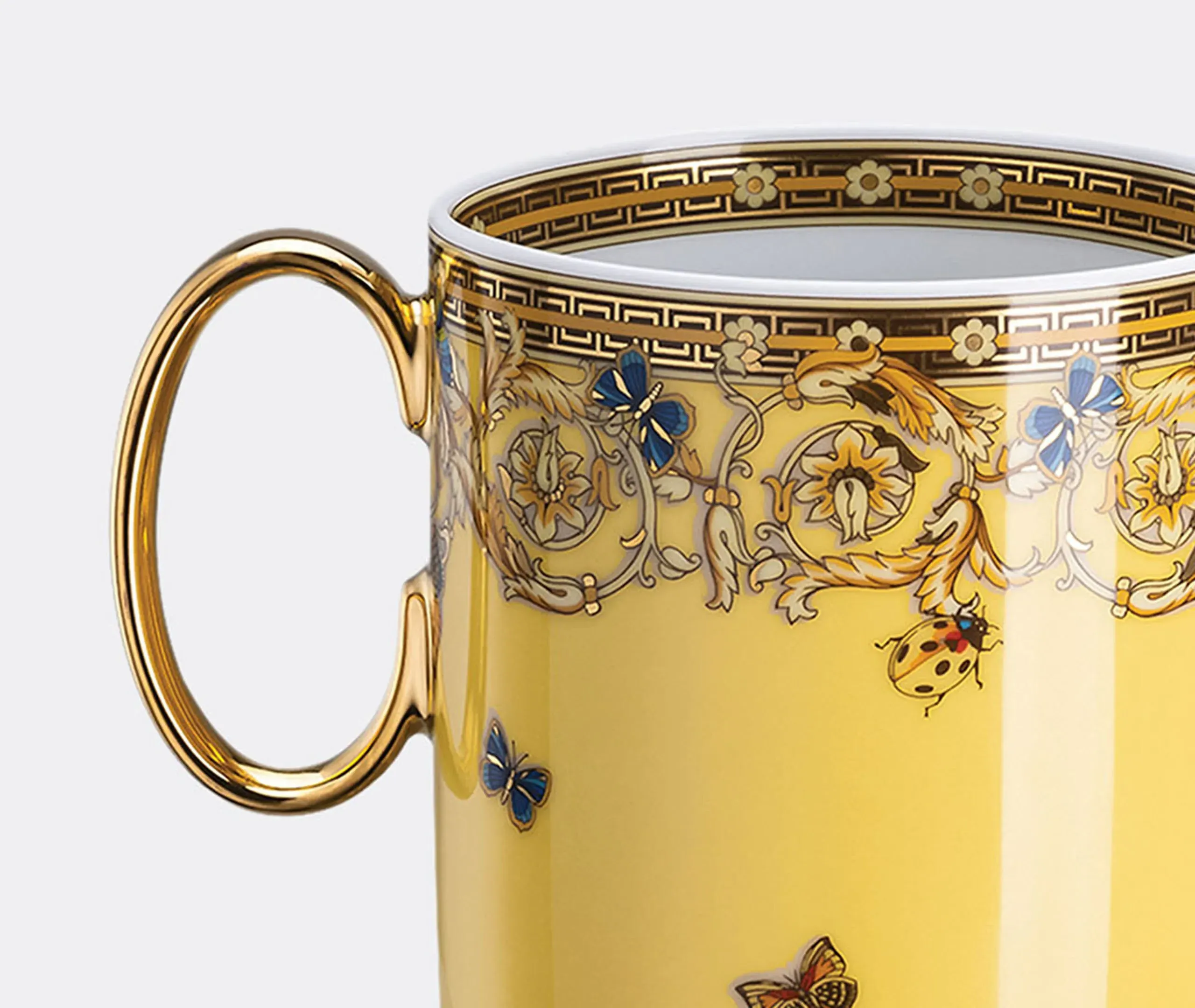 Handled Mug Butterfly Design - Multicolor, Porcelain