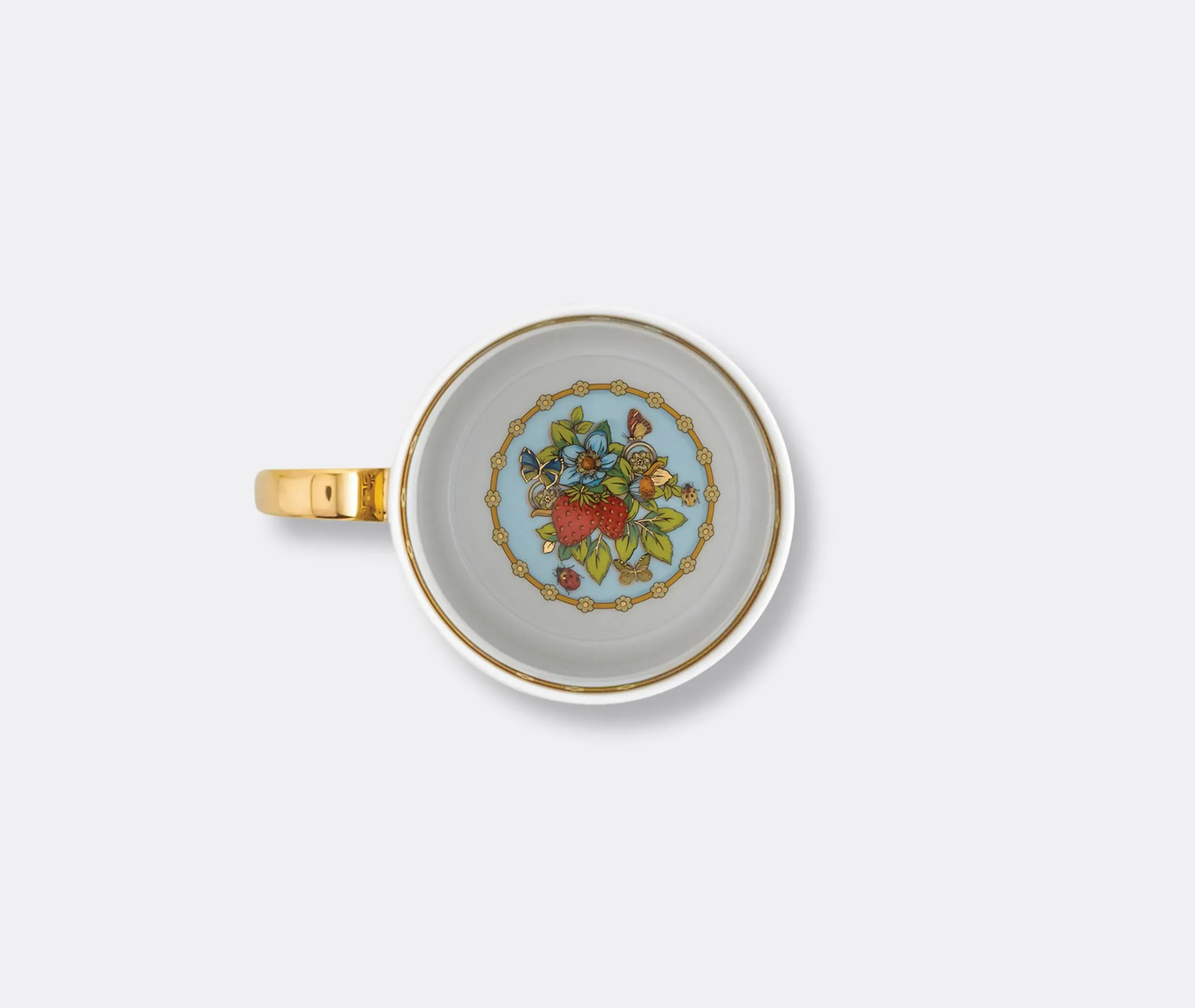 Handled Mug Butterfly Design - Multicolor, Porcelain