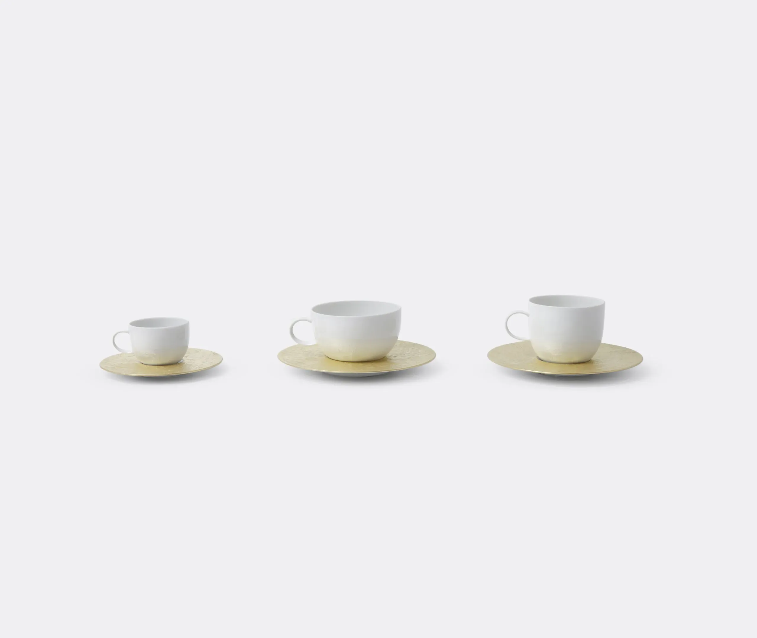 Low Cup with Saucer Set - White, Porcelain