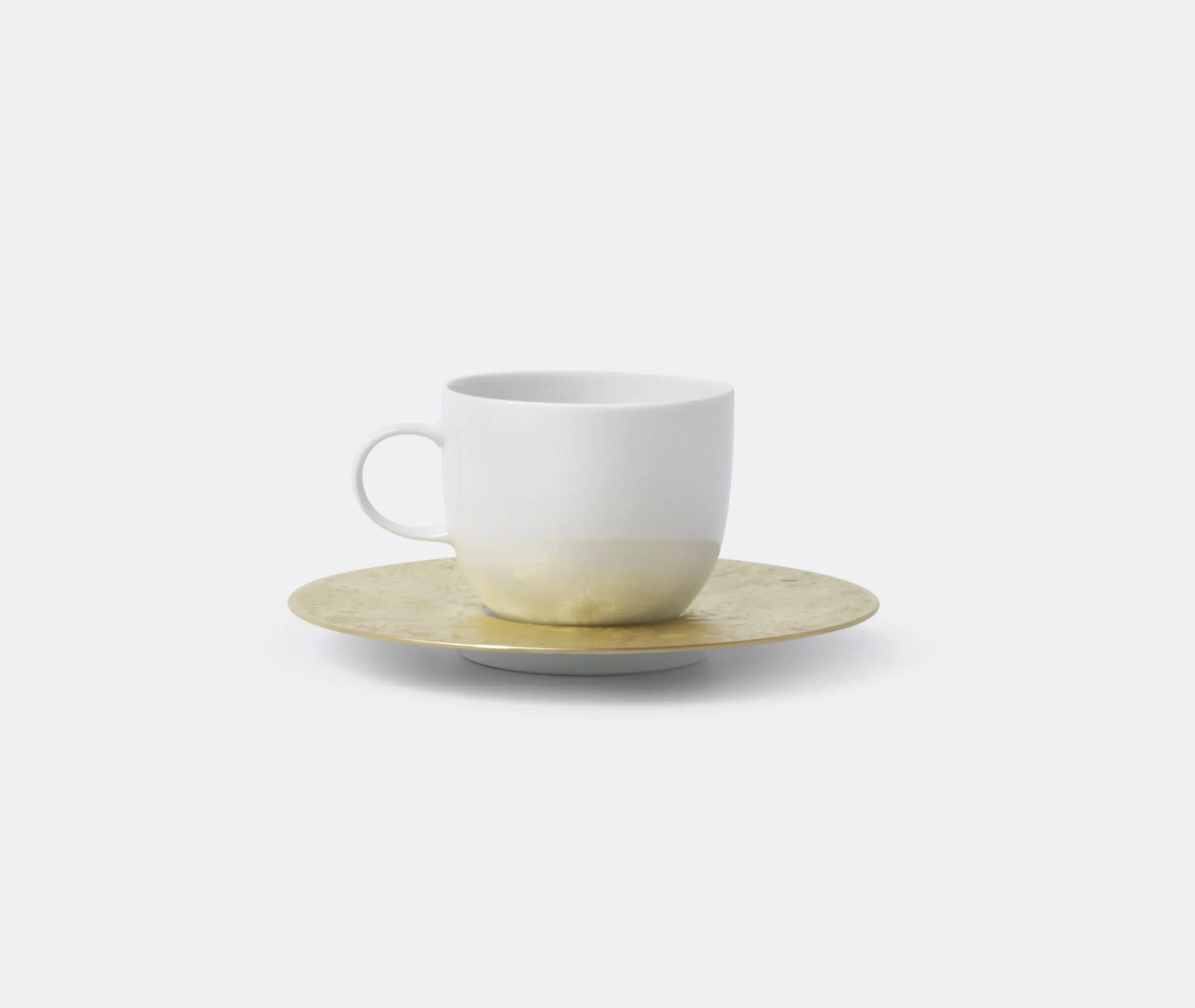 Low Cup with Saucer Set - White, Porcelain