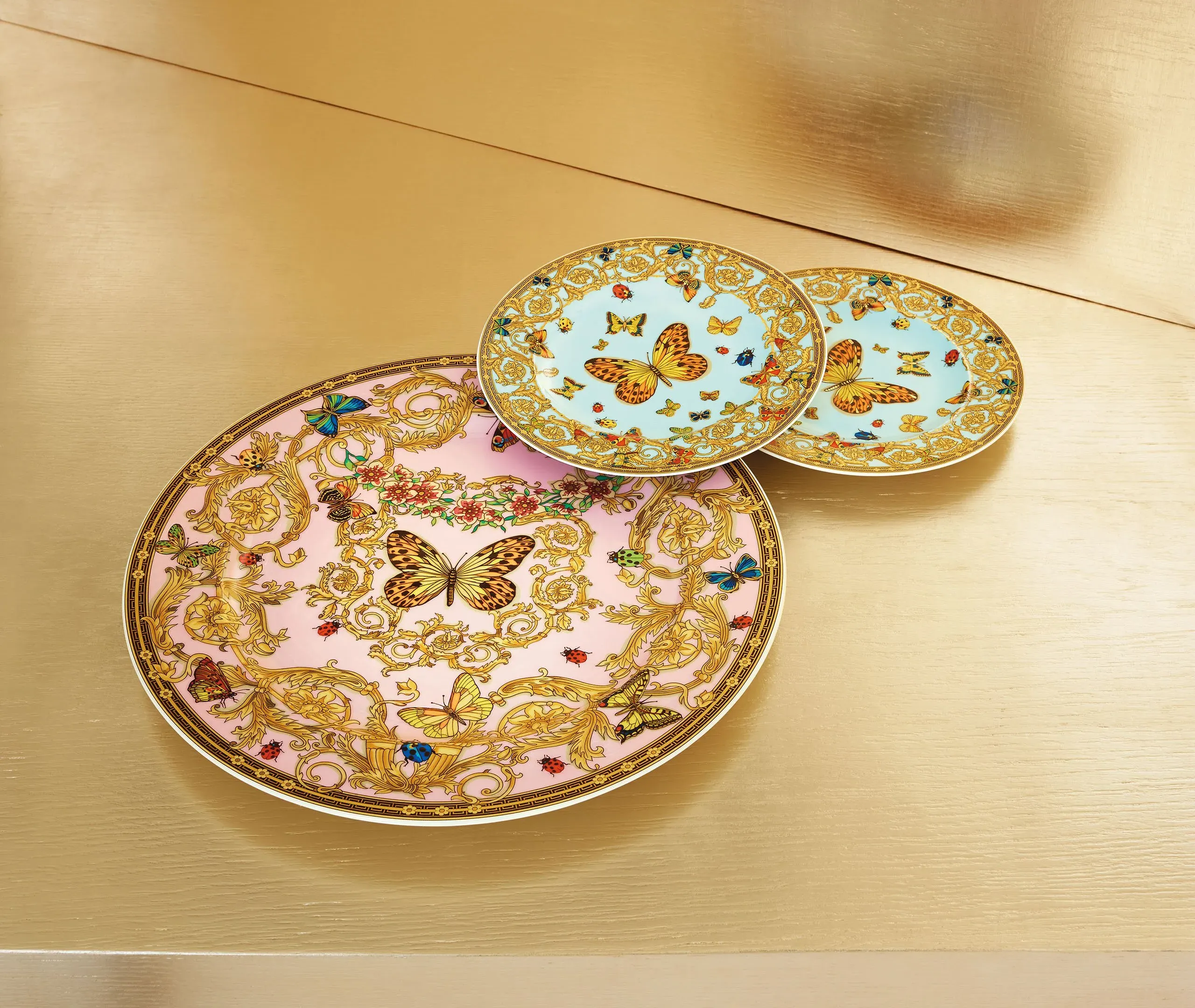 Medium Plate Garden Design - Multicolor, Porcelain