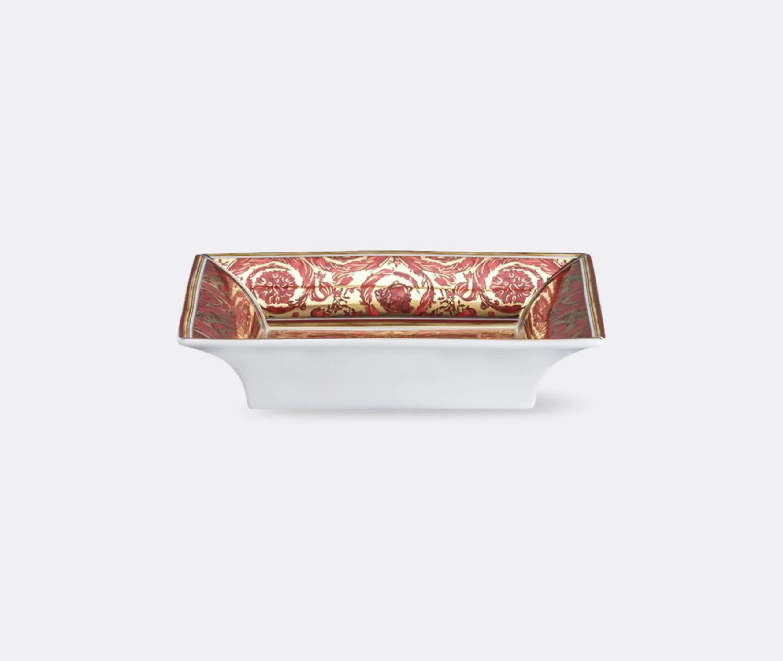 Medusa Garland Medium Square Dish - Red, Porcelain
