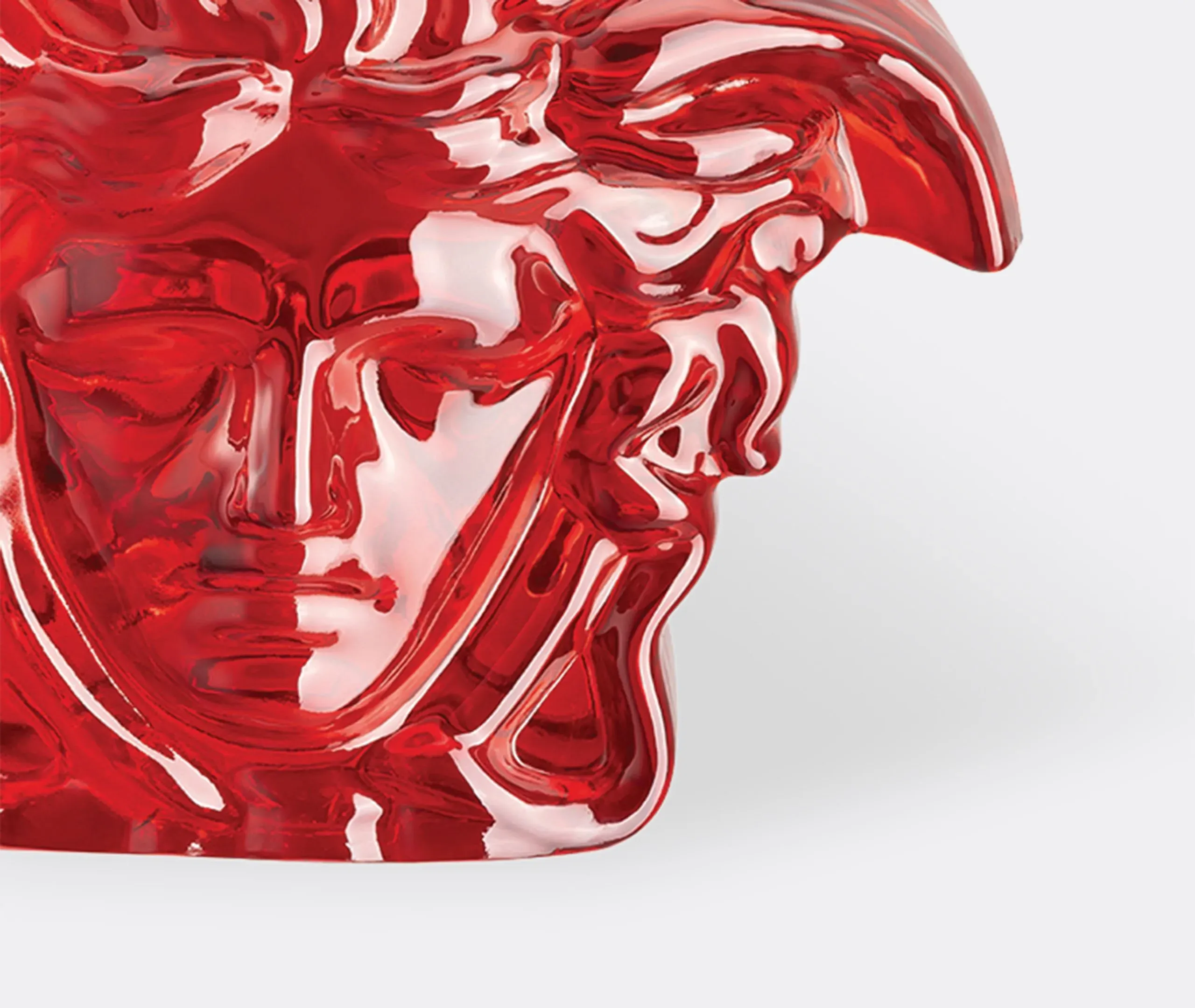 Medusa Paperweight - Red, Crystal