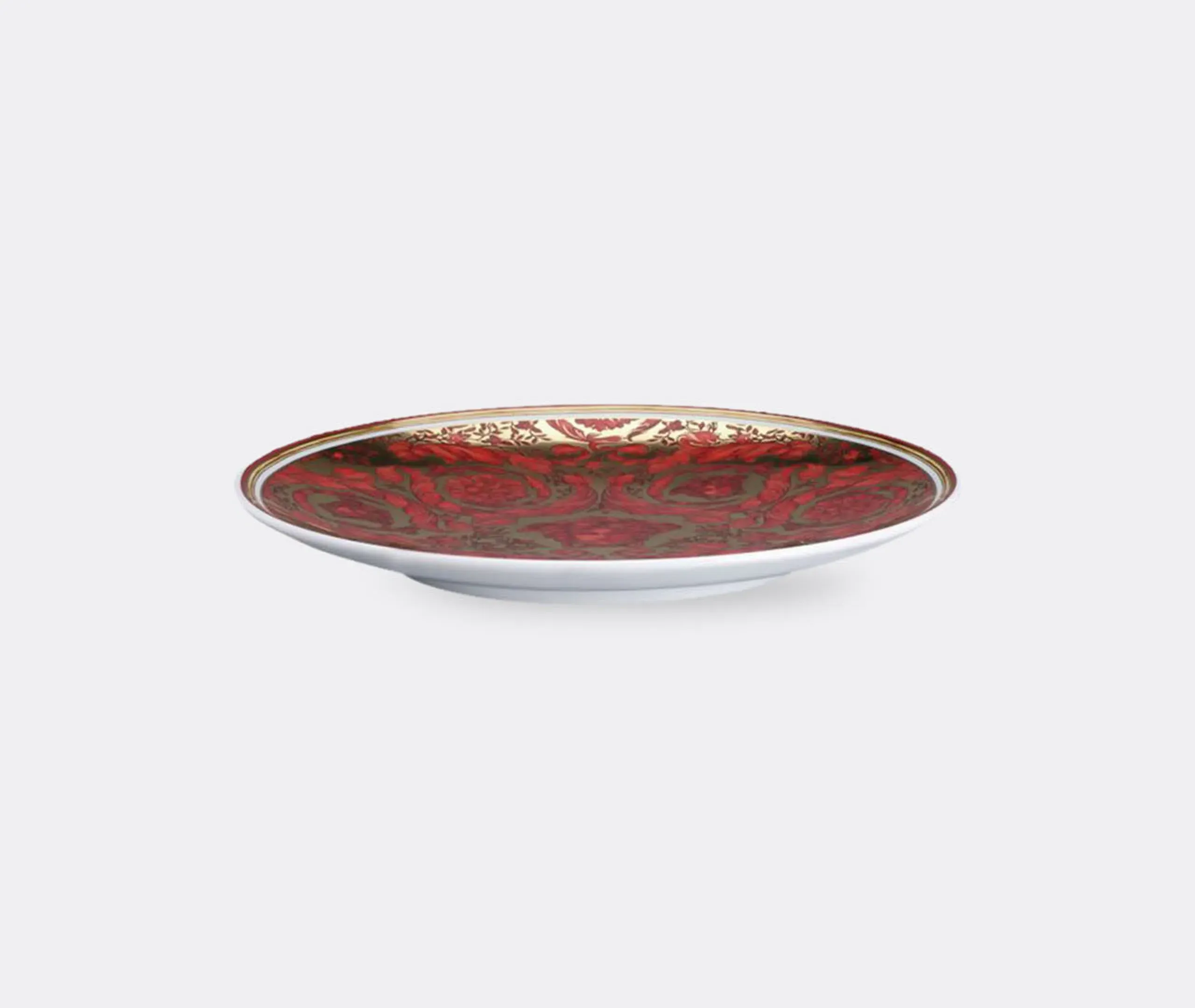 Round Bread Plate - Red, Porcelain