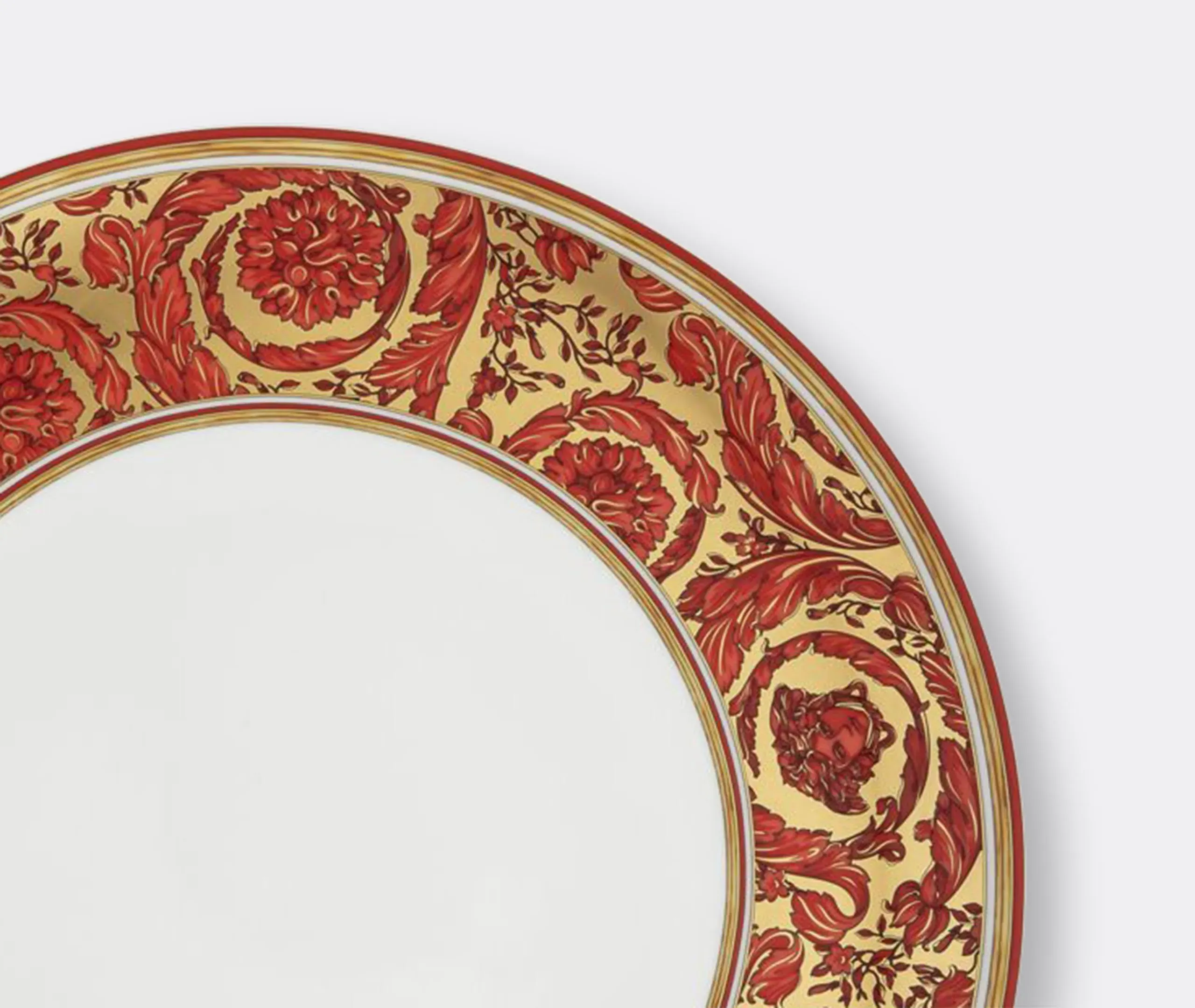 Round Dinner Plate - Red, Porcelain