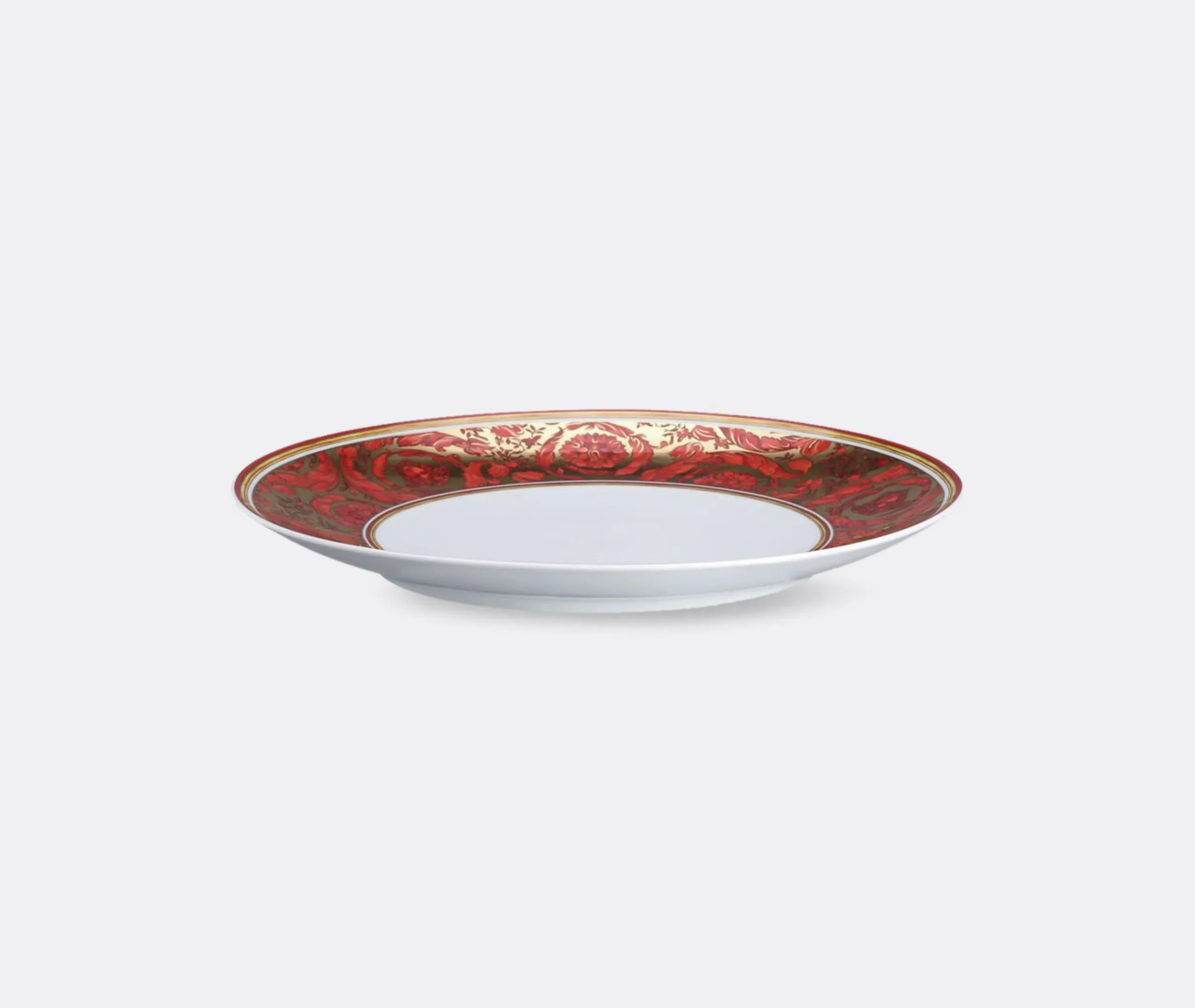 Round Dinner Plate - Red, Porcelain