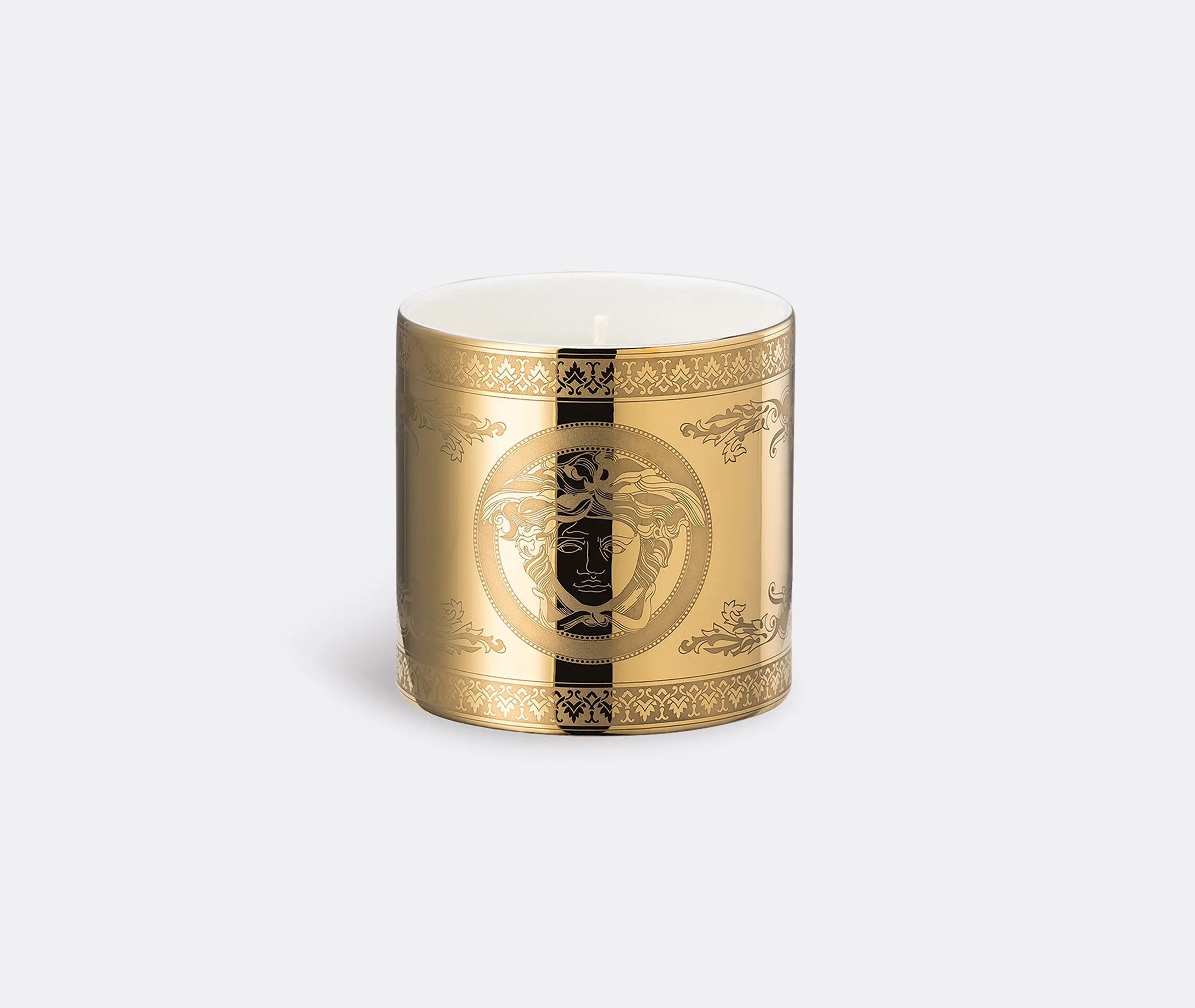 Scented Candle with Lid - Gold, Porcelain
