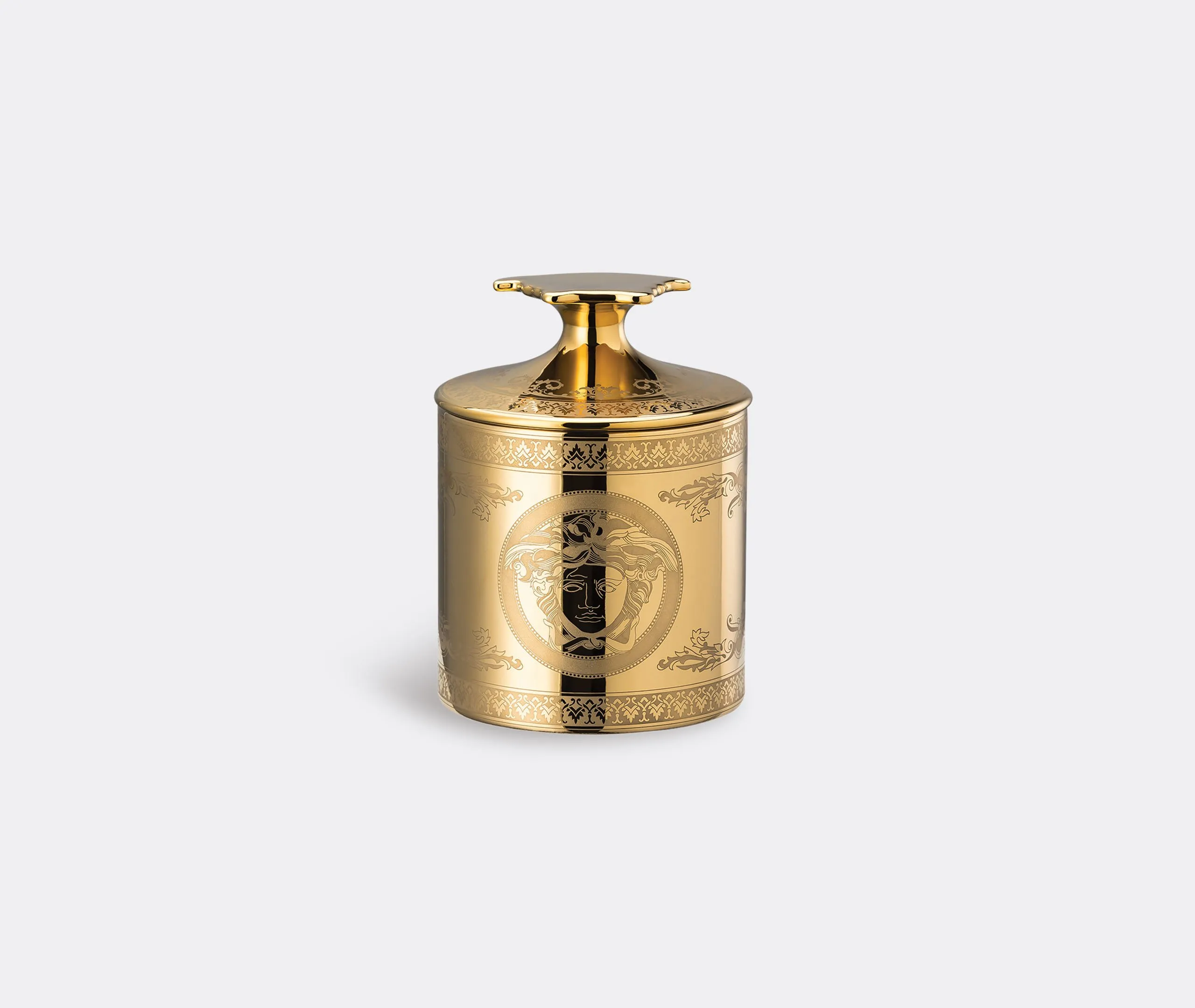 Scented Candle with Lid - Gold, Porcelain image