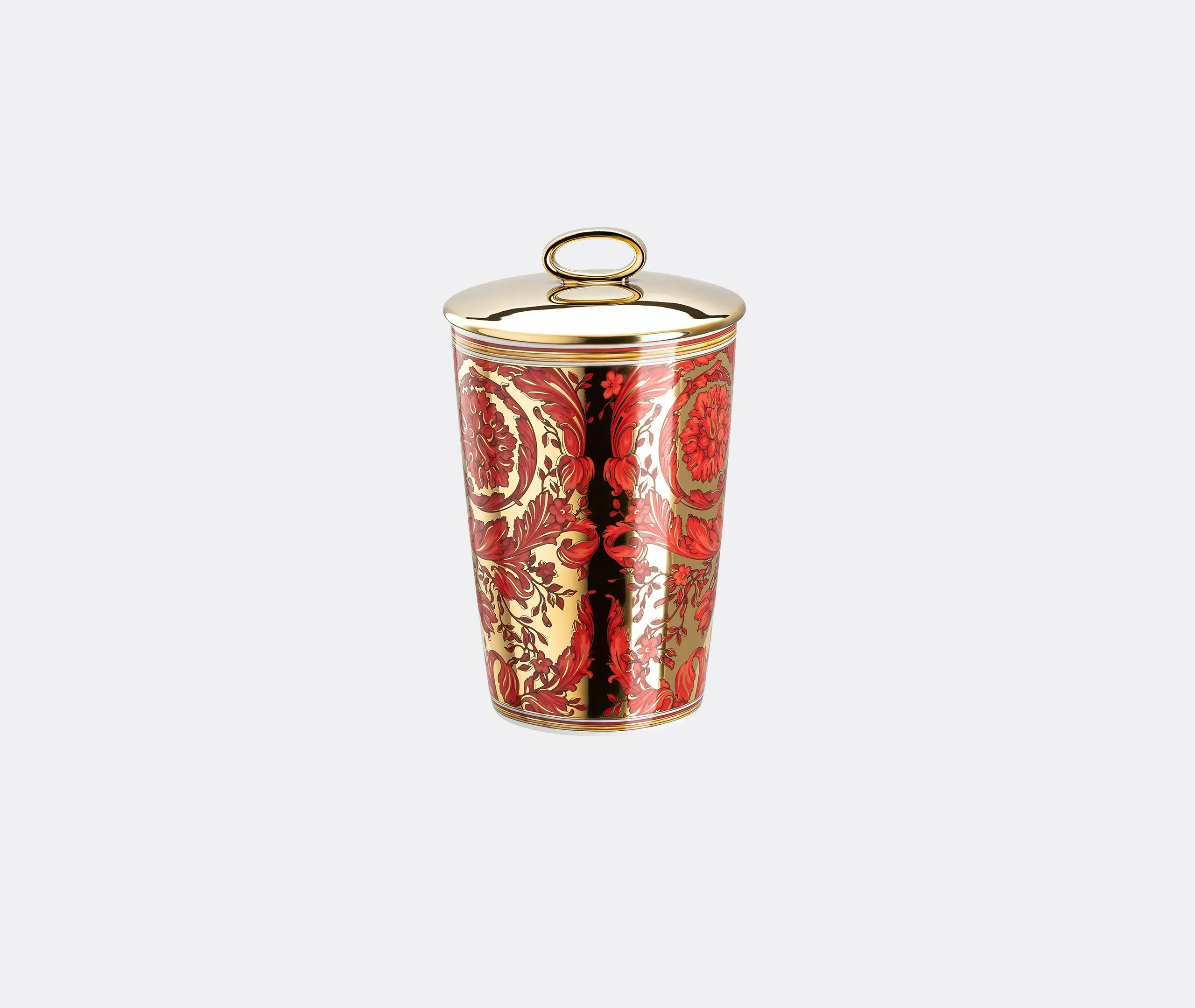 Scented Candle with Lid - Red, Porcelain