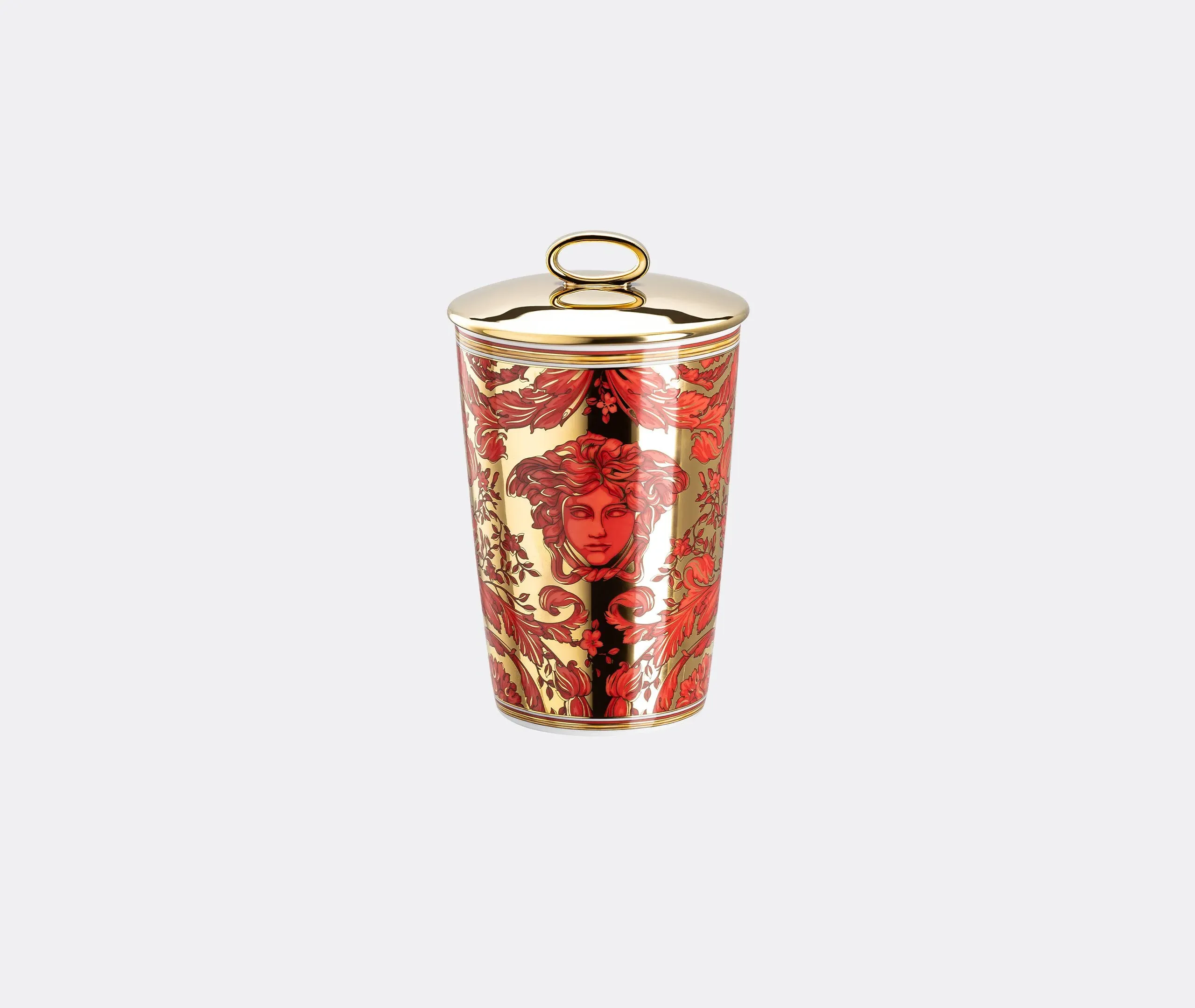Scented Candle with Lid - Red, Porcelain