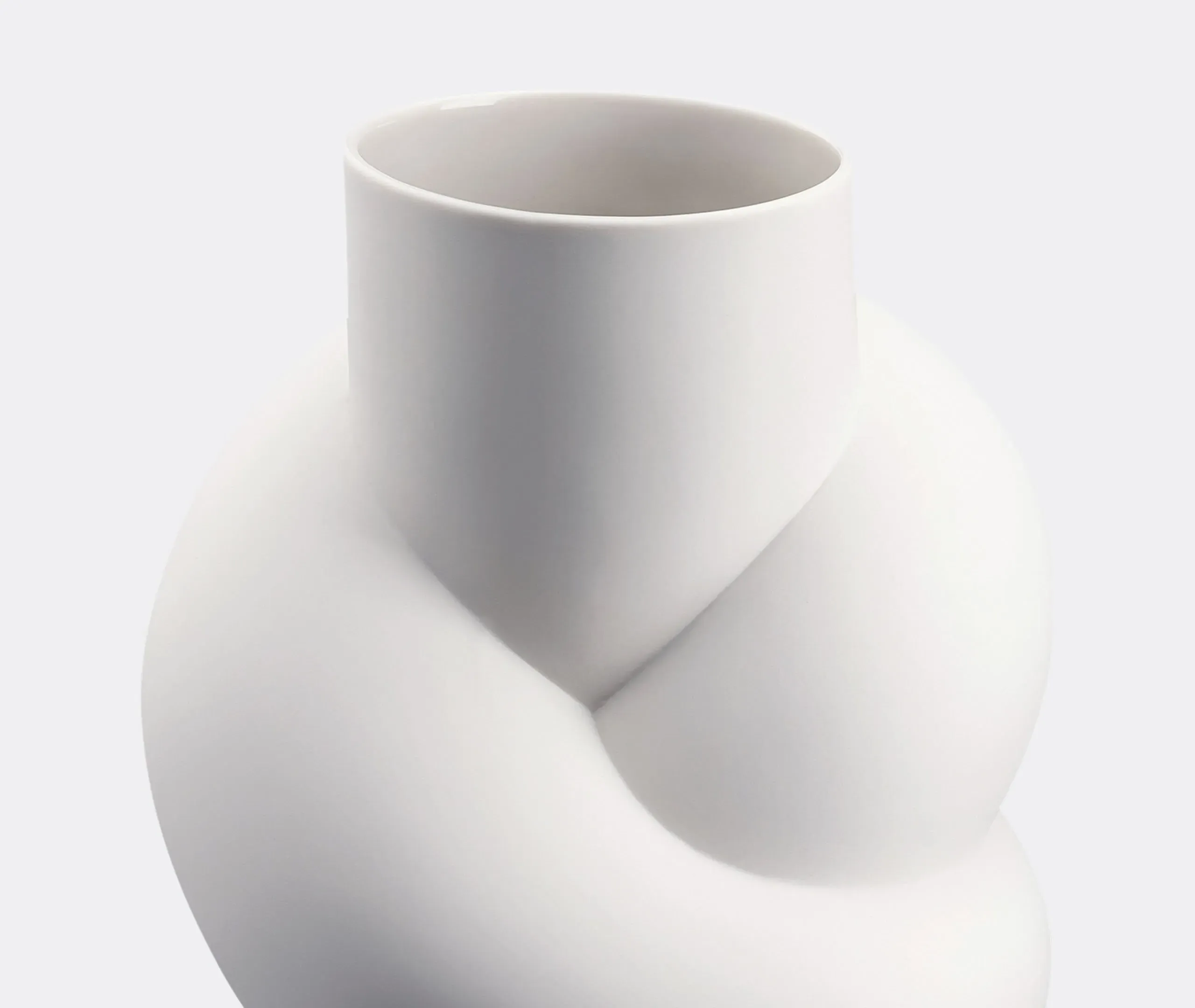 Sculptural Vase with Flowing Design - White