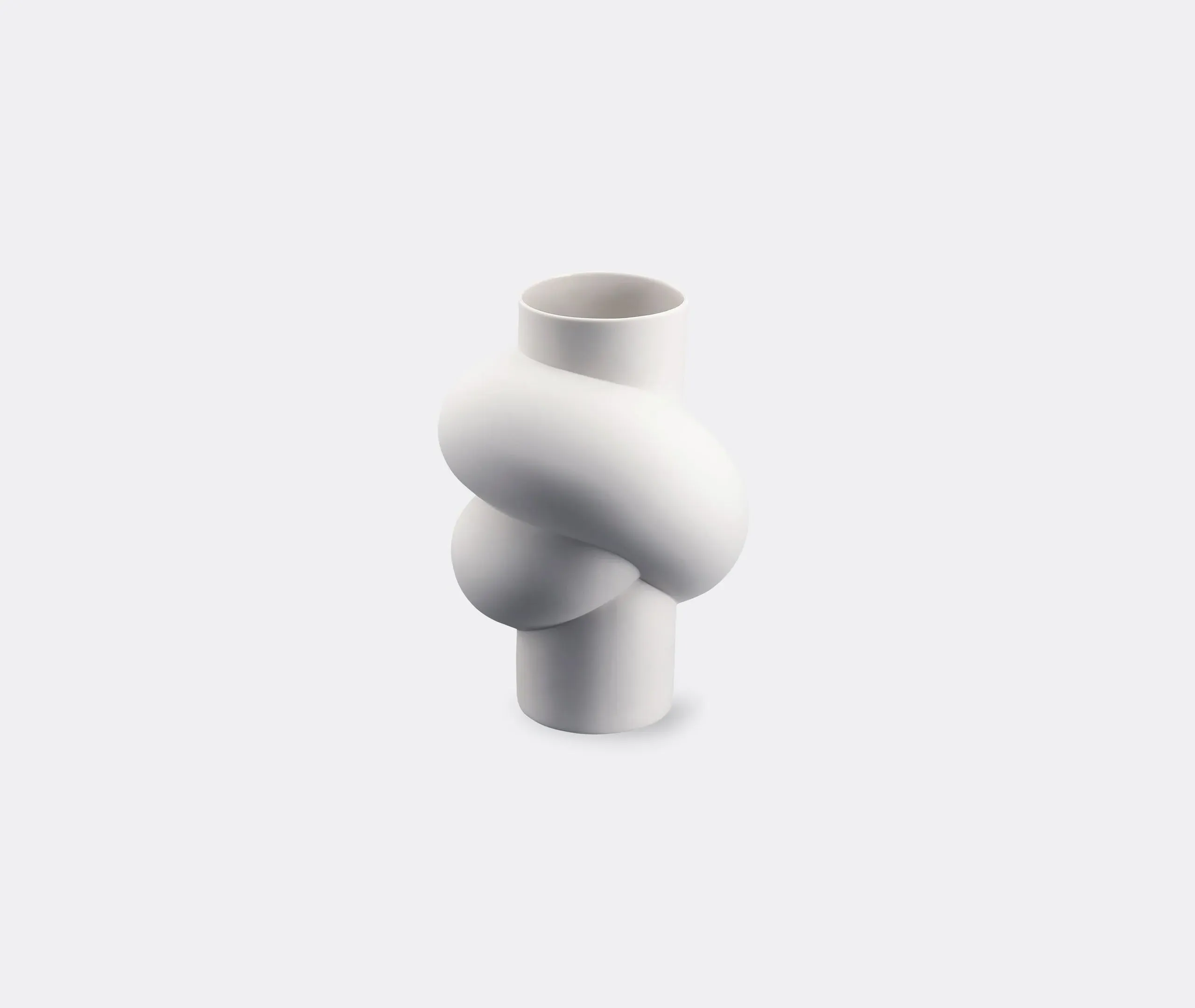 Sculptural Vase with Flowing Design - White