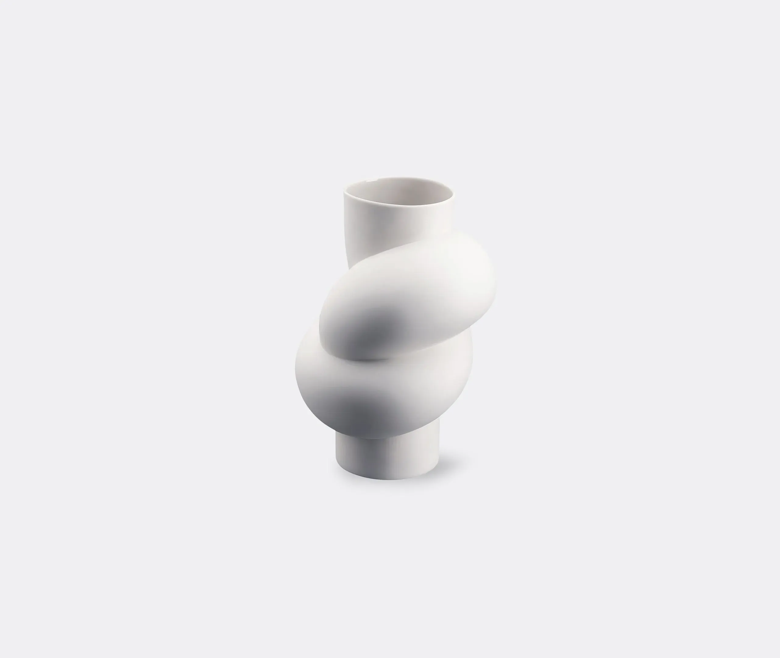 Sculptural Vase with Flowing Design - White