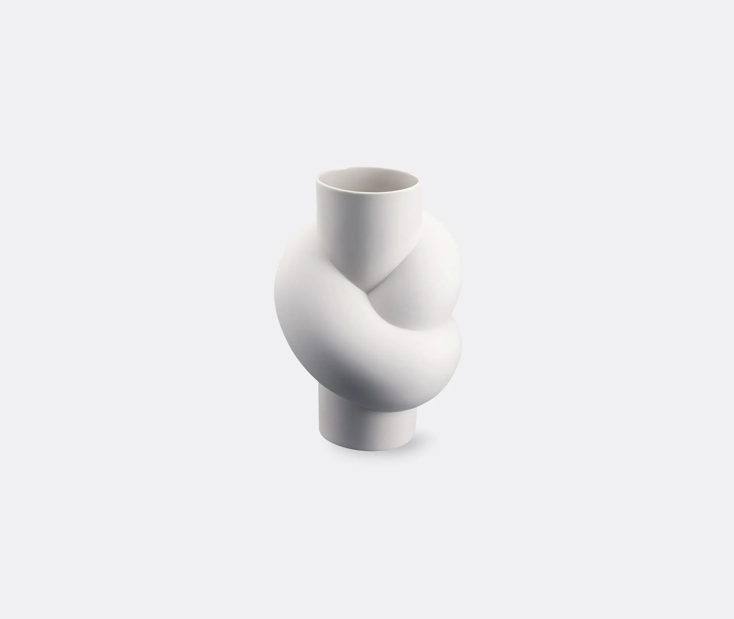 Sculptural Vase with Flowing Design - White image