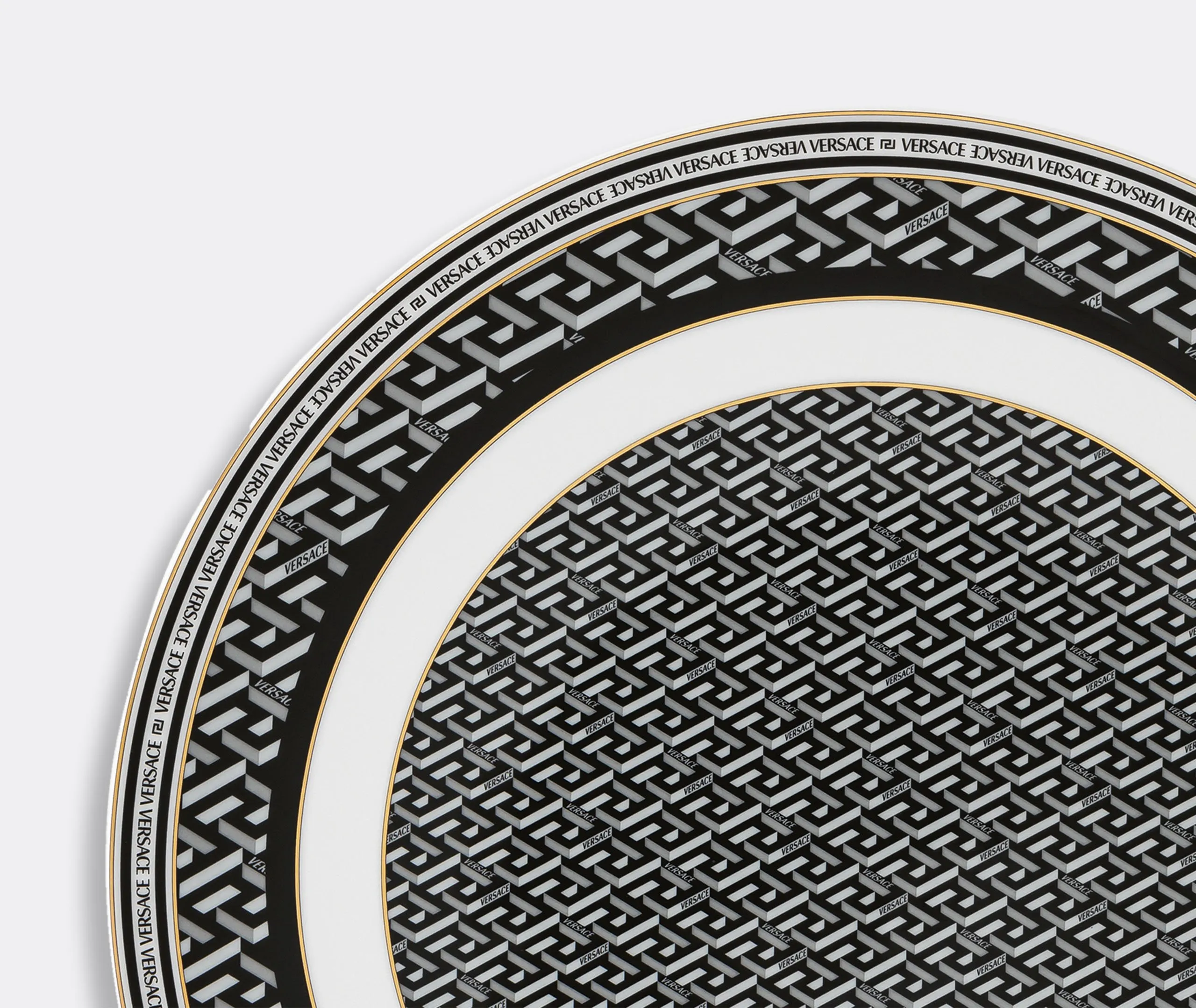Service Plate - Black, Porcelain