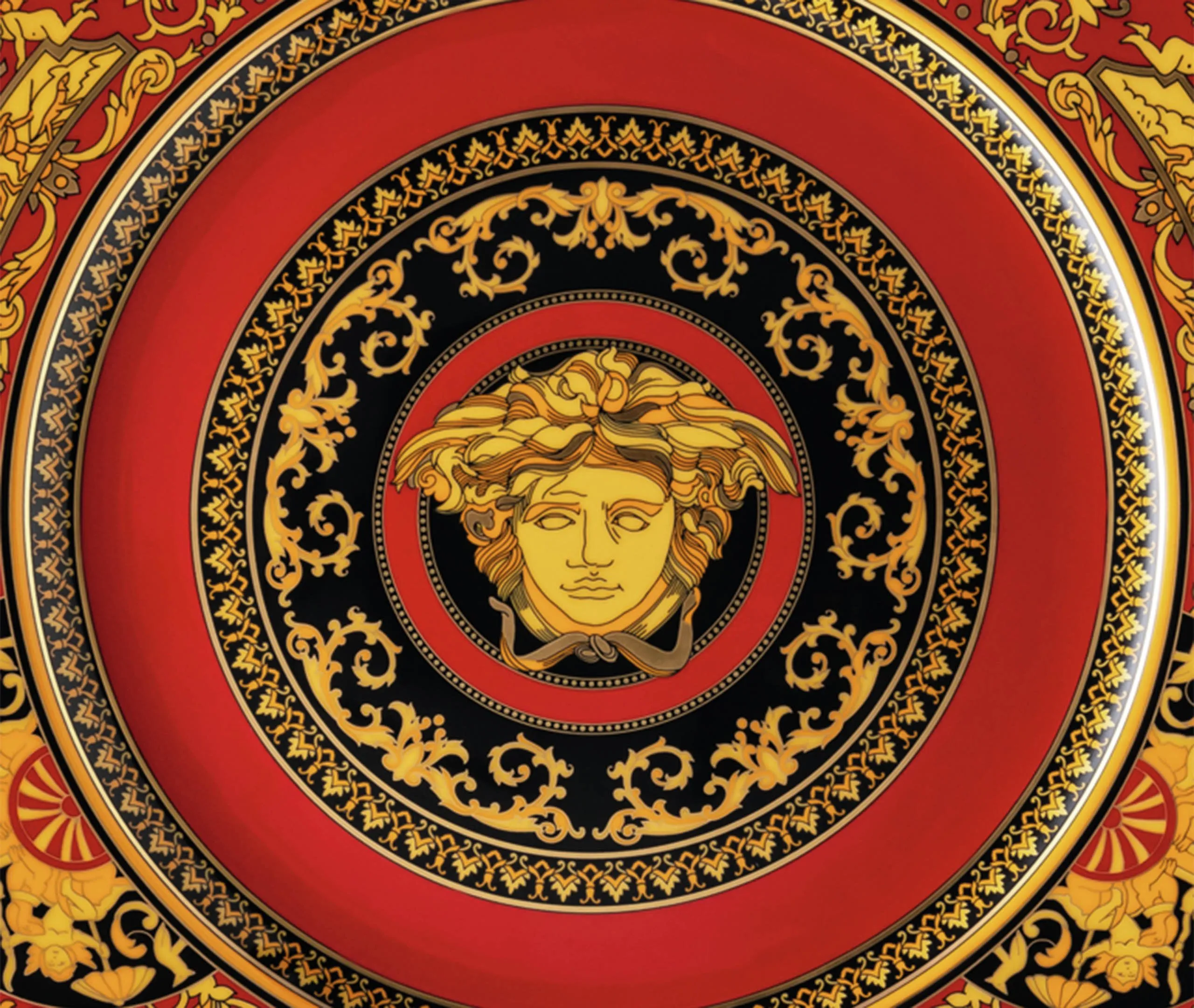 Service Plate with Medusa Design - Multicolor