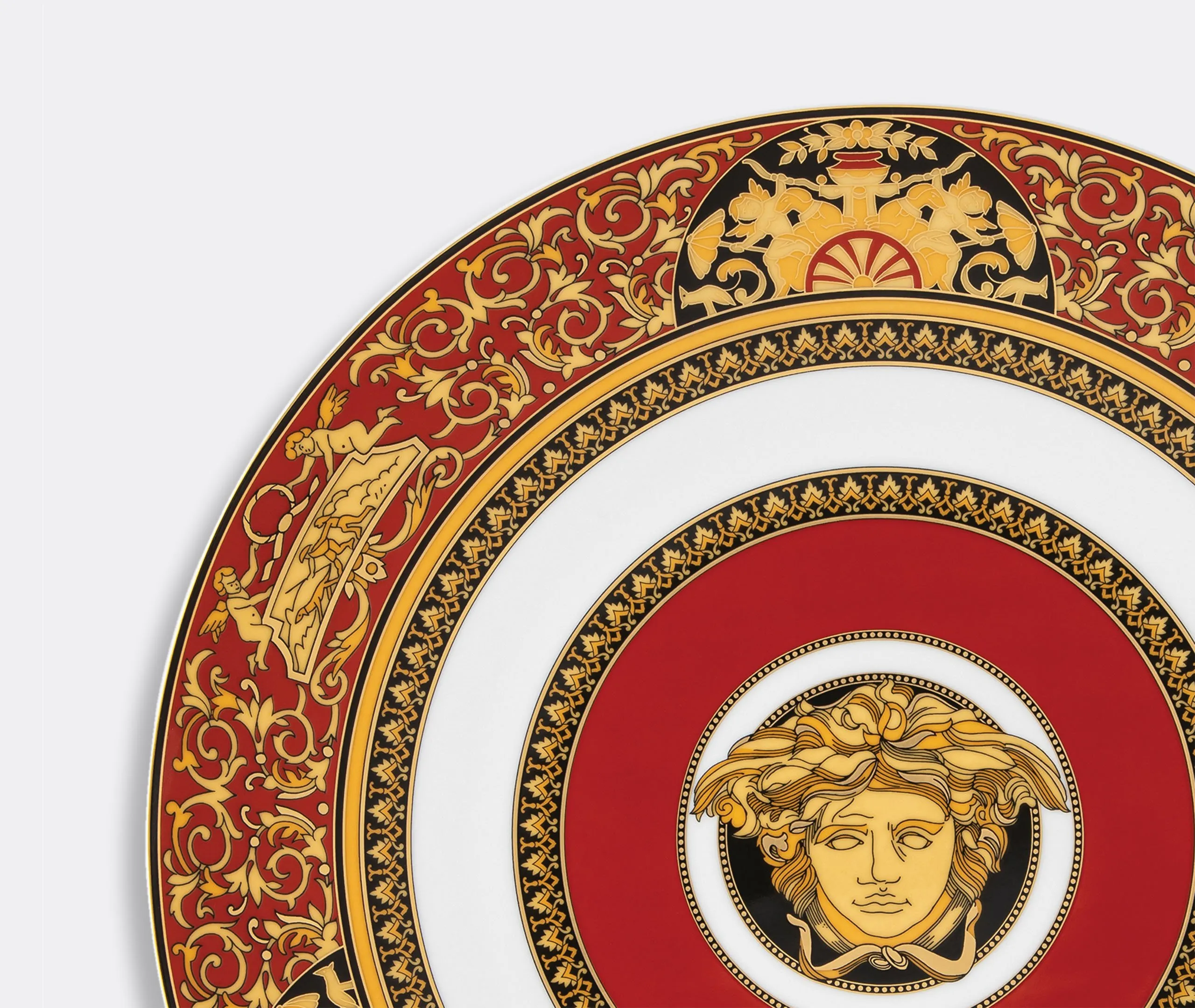 Service Plate with Medusa Design - Red, Porcelain