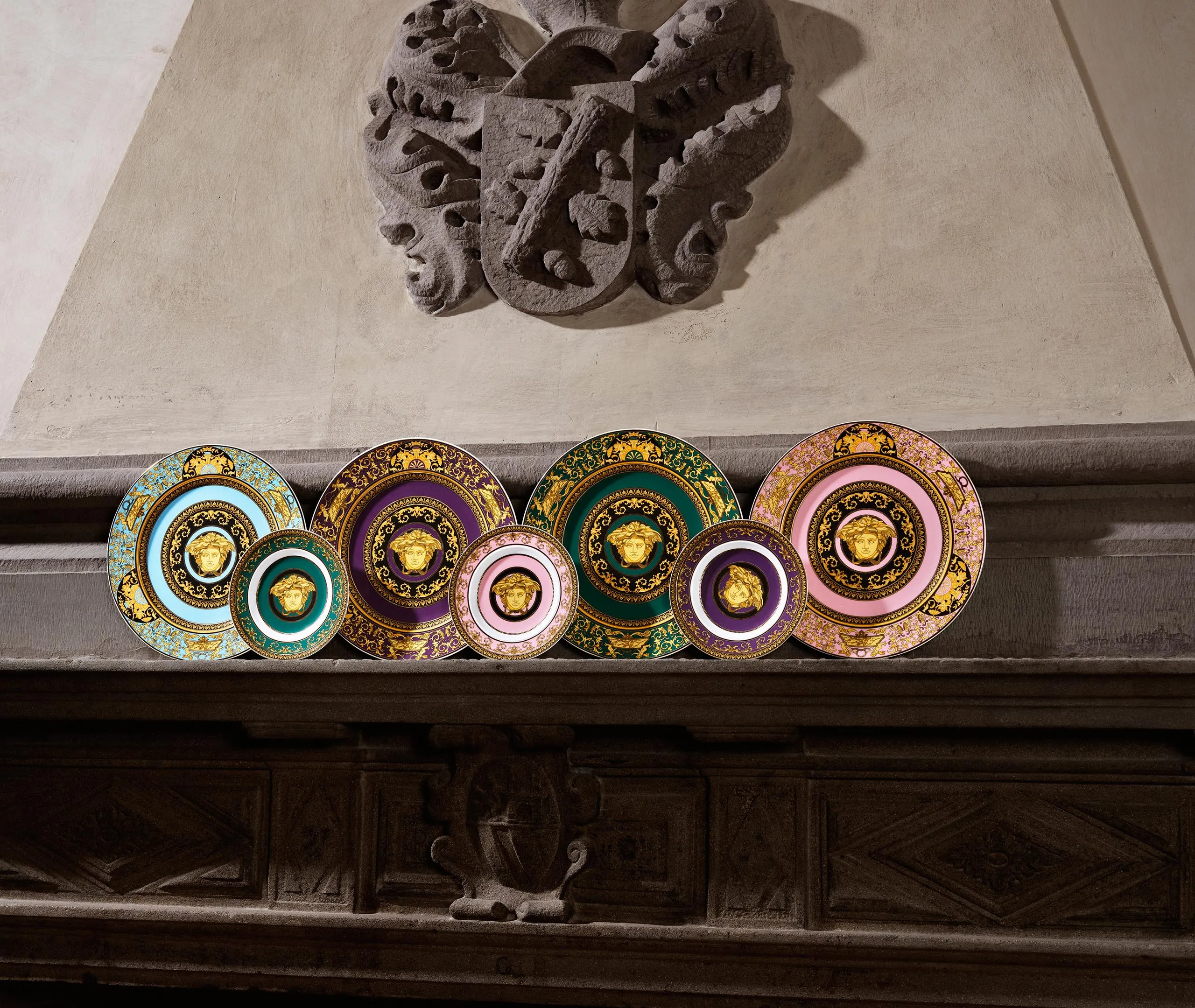 Service Plate with Medusa Motif - Violet, Porcelain