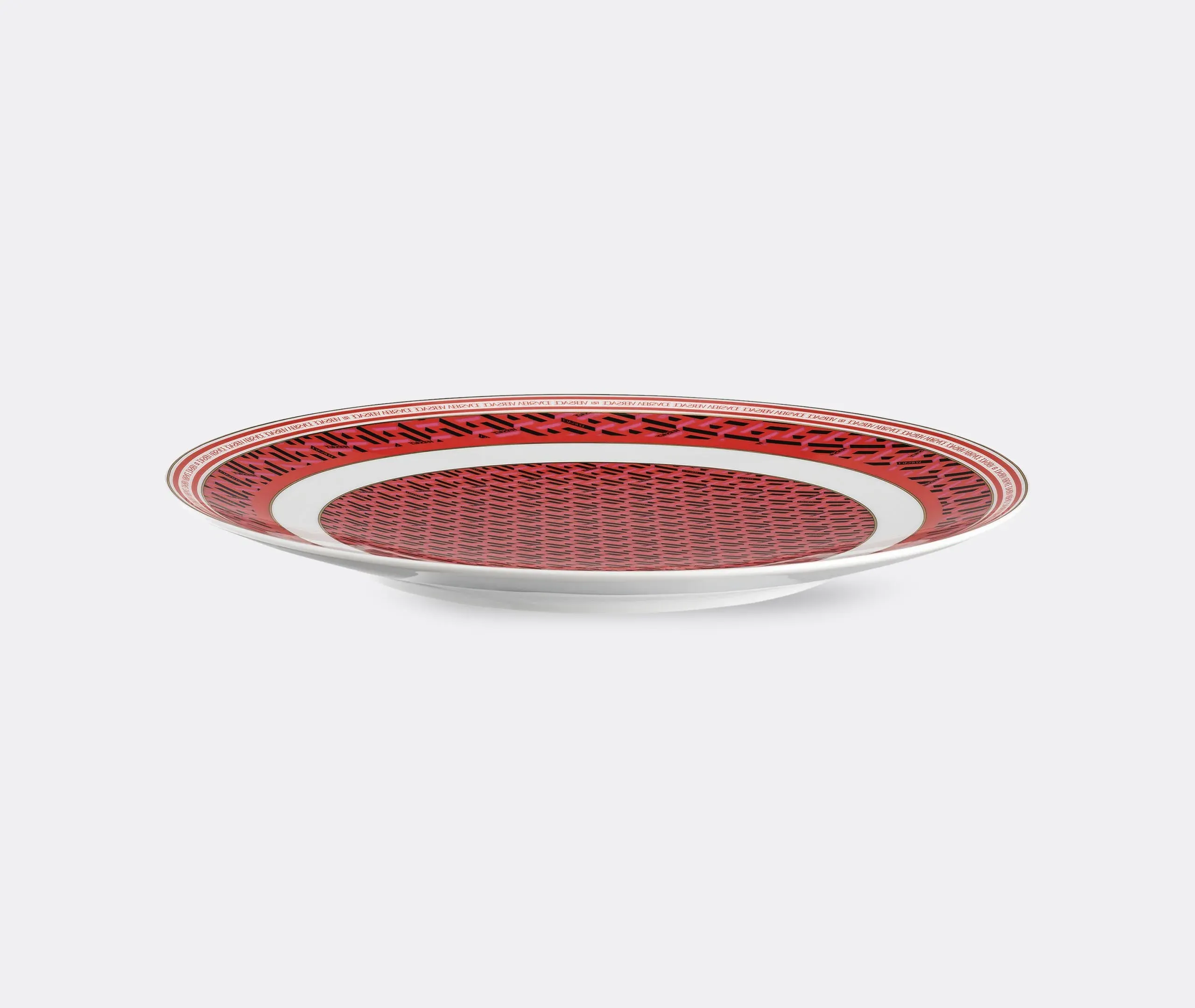 Service Plate with Relief Pattern - Red, Porcelain
