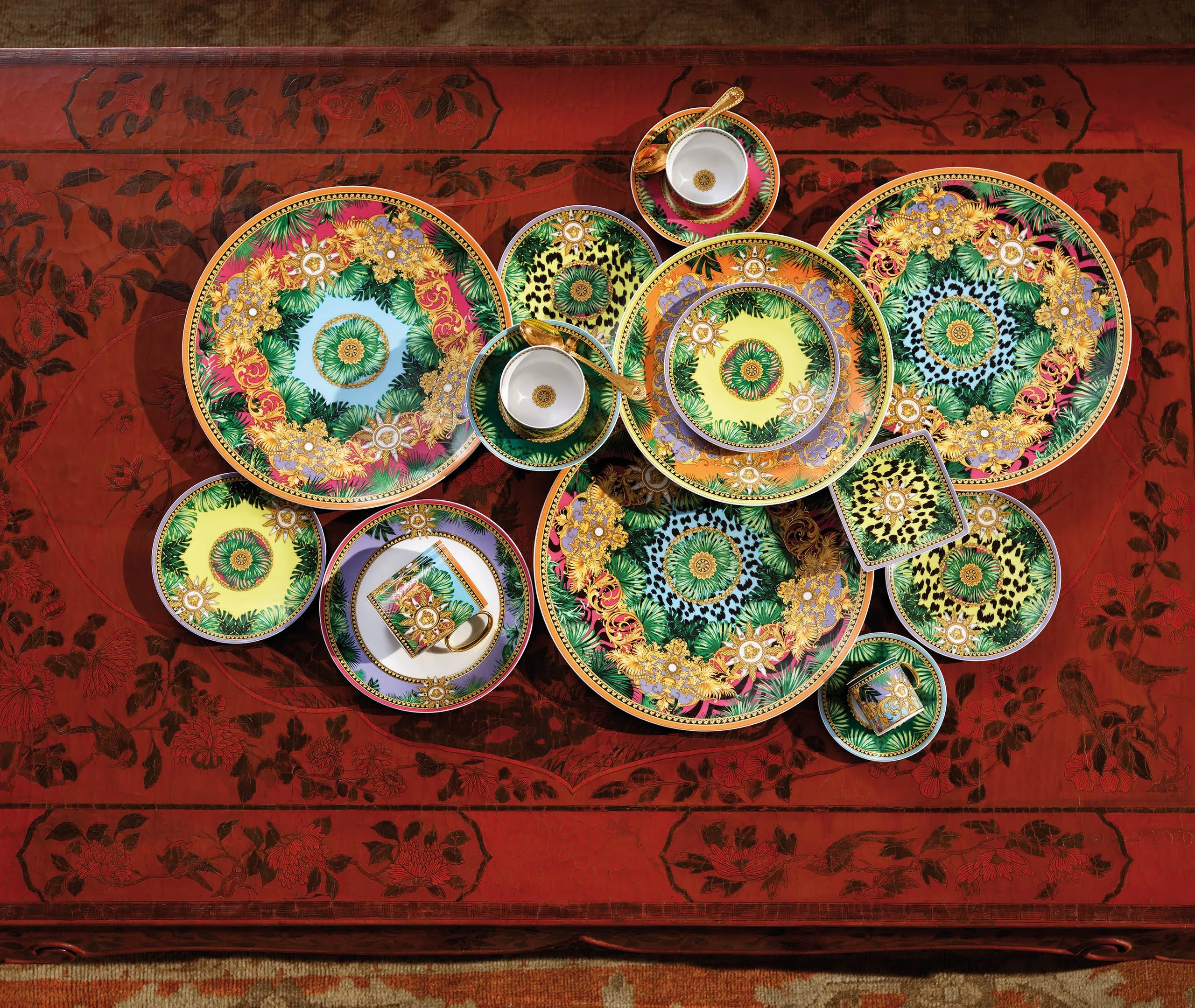 Serving Bowl Jungle Print - Multicolor, Porcelain