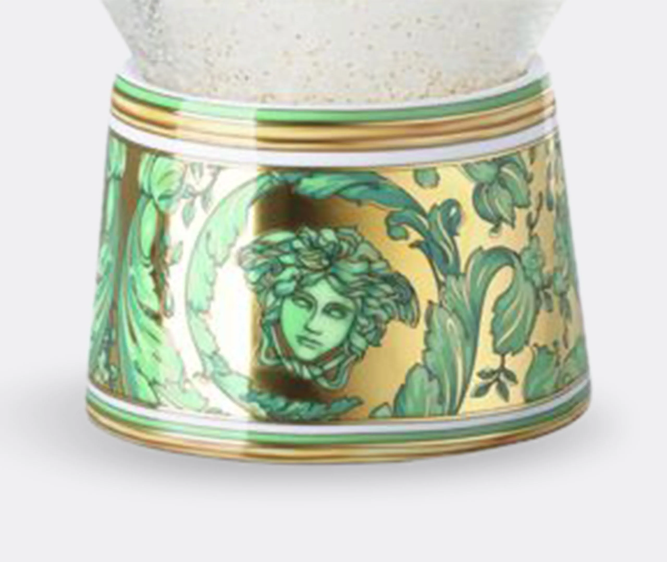 Small Snow Sphere Ornament - Green, Glass