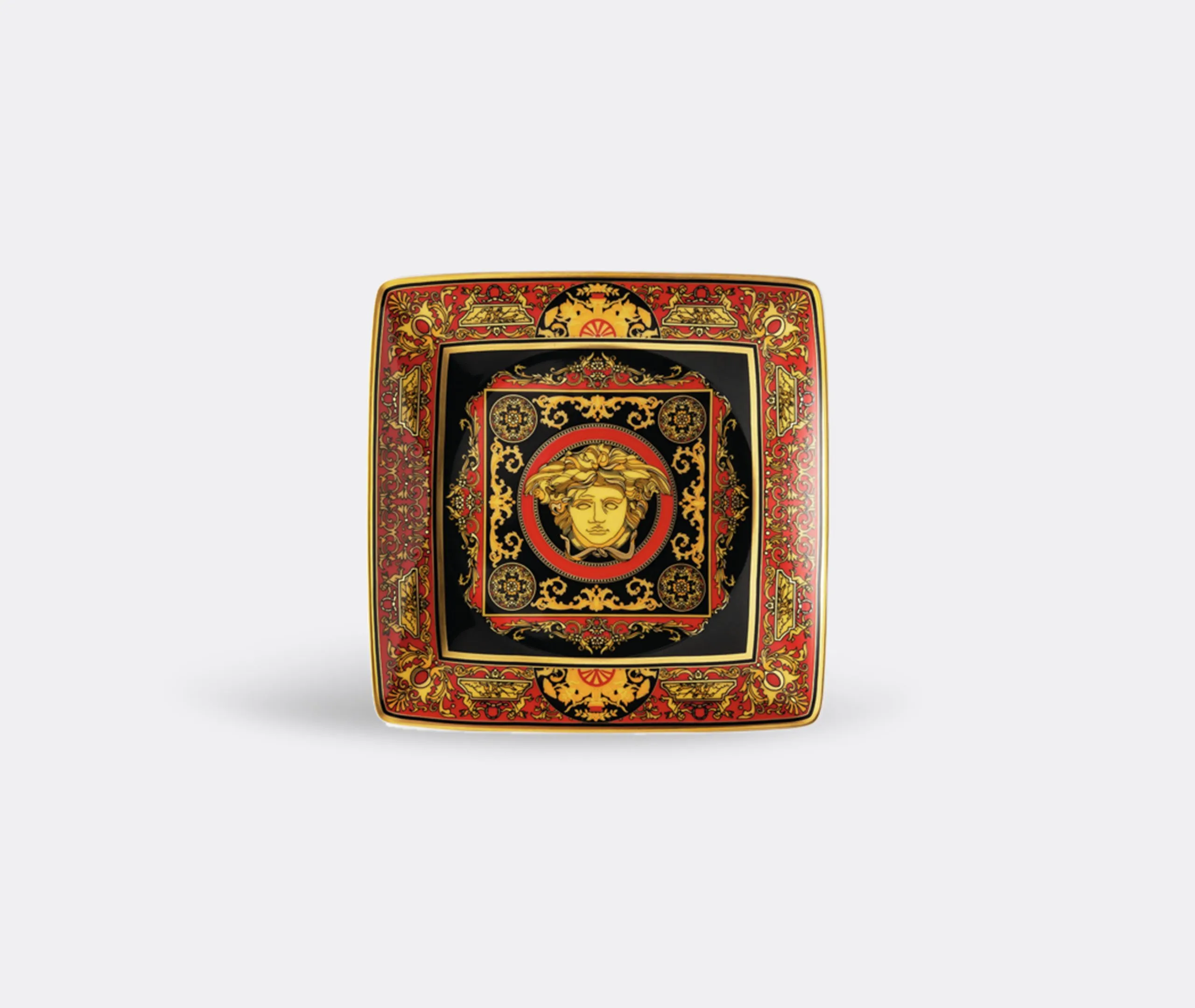 Square Bowl Medusa Design - Multicolor, Porcelain