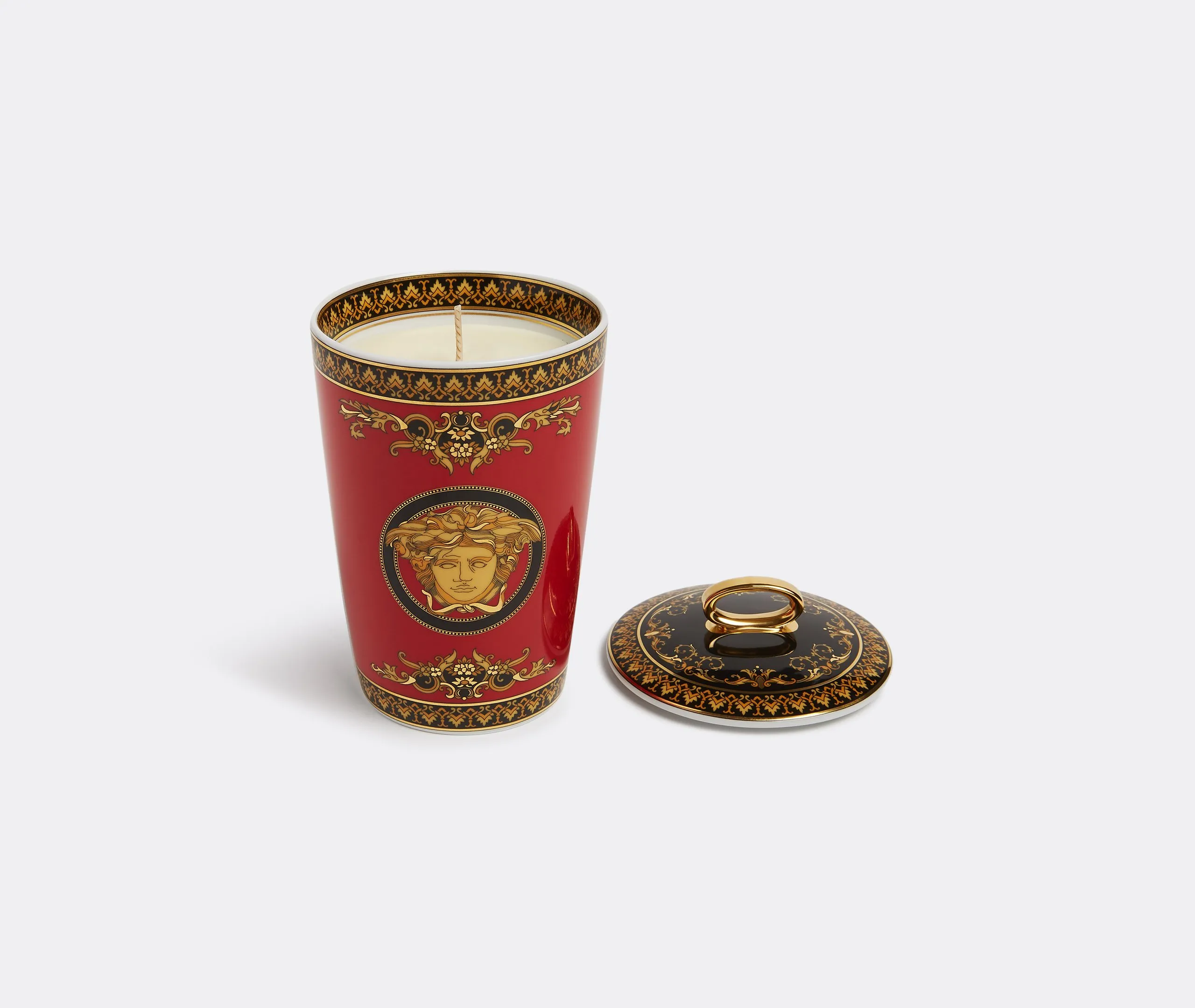 Table Candle with Scented Wax - Multicolor, Porcelain
