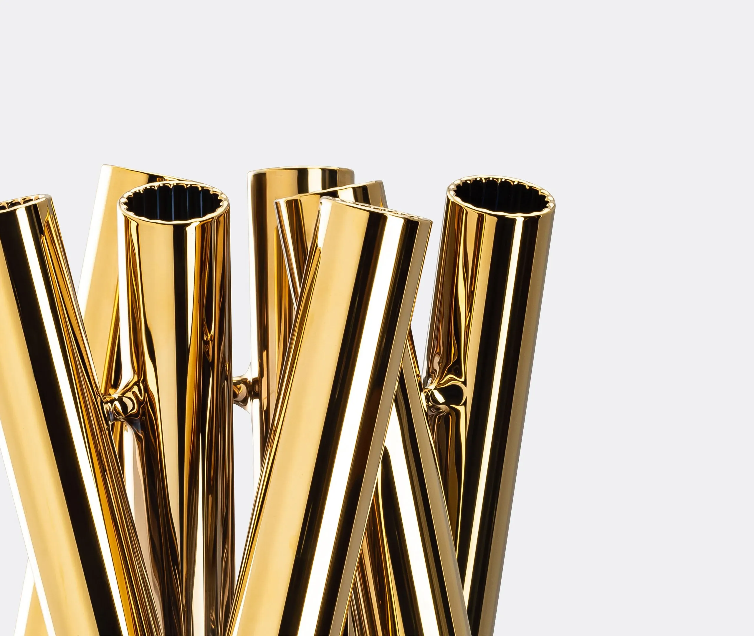 Tubular Glass Vase - Gold, Borosilicate Glass
