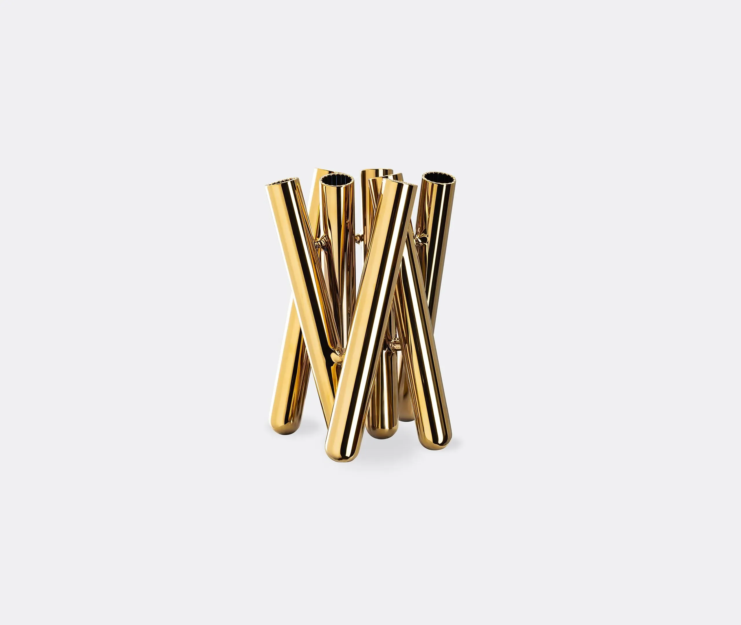 Tubular Glass Vase - Gold, Borosilicate Glass image