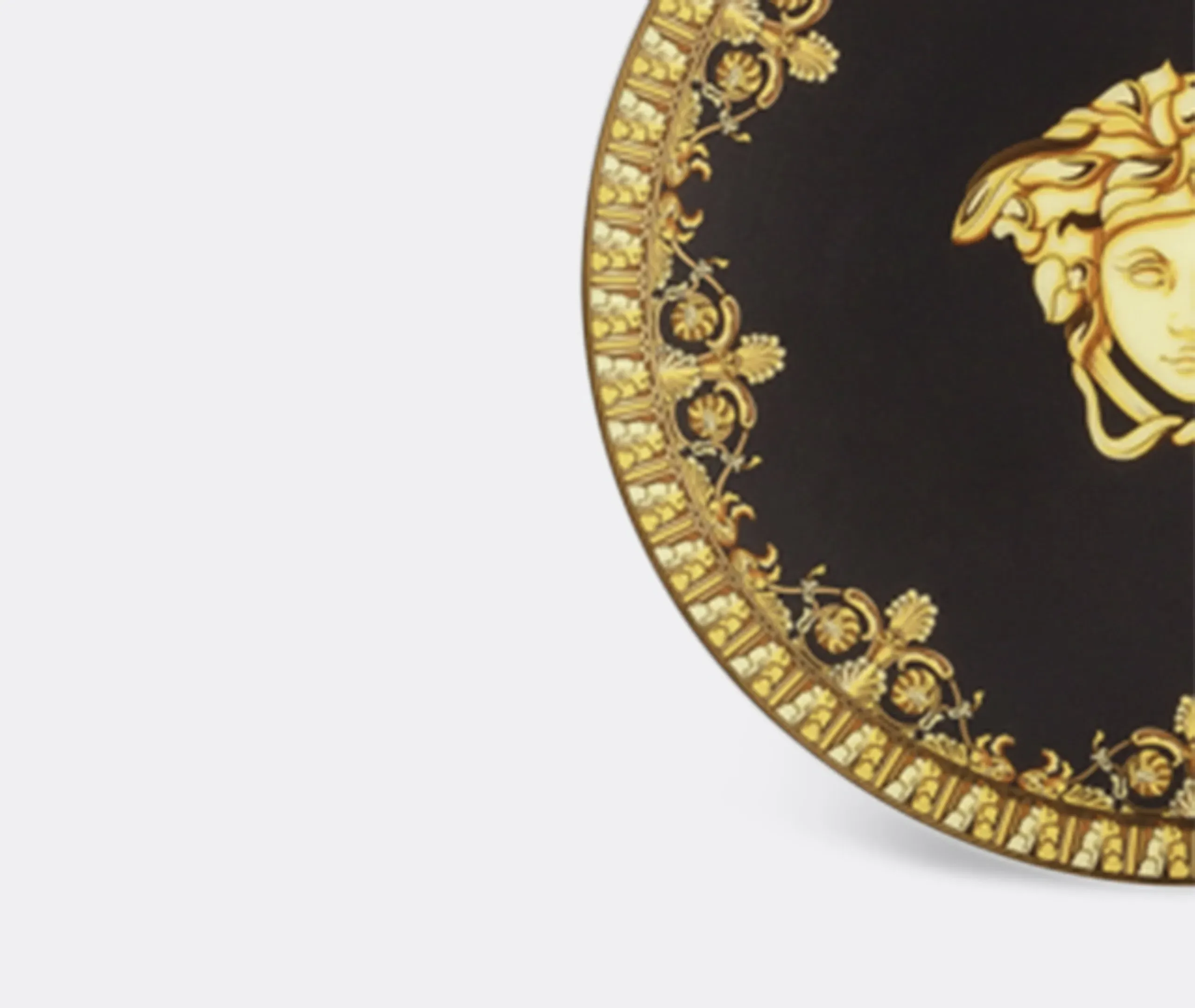 Versace Baroque Nero Small Plate - Black, Gold